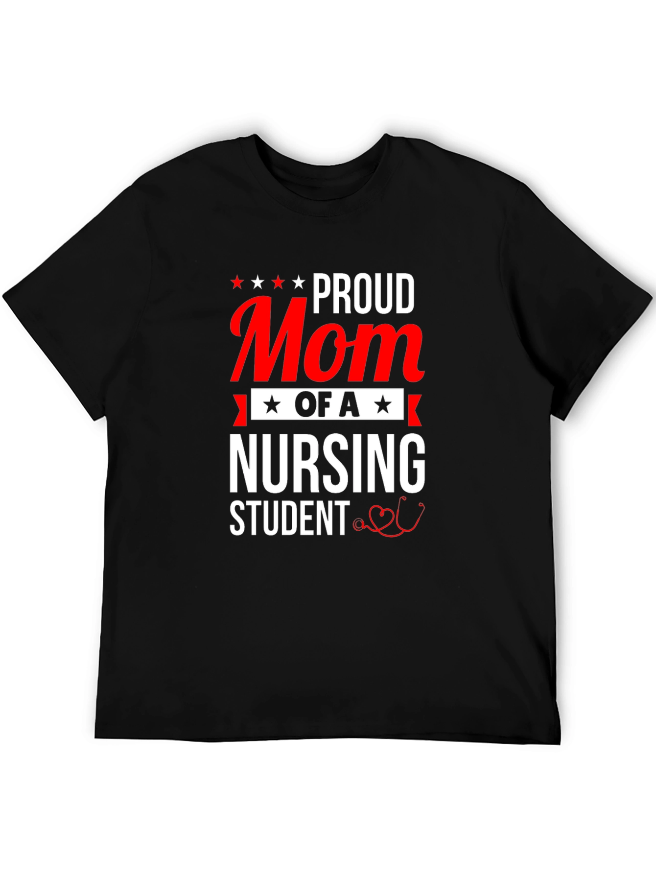 Proud Mom of a Nursing Student Black T-Shirt