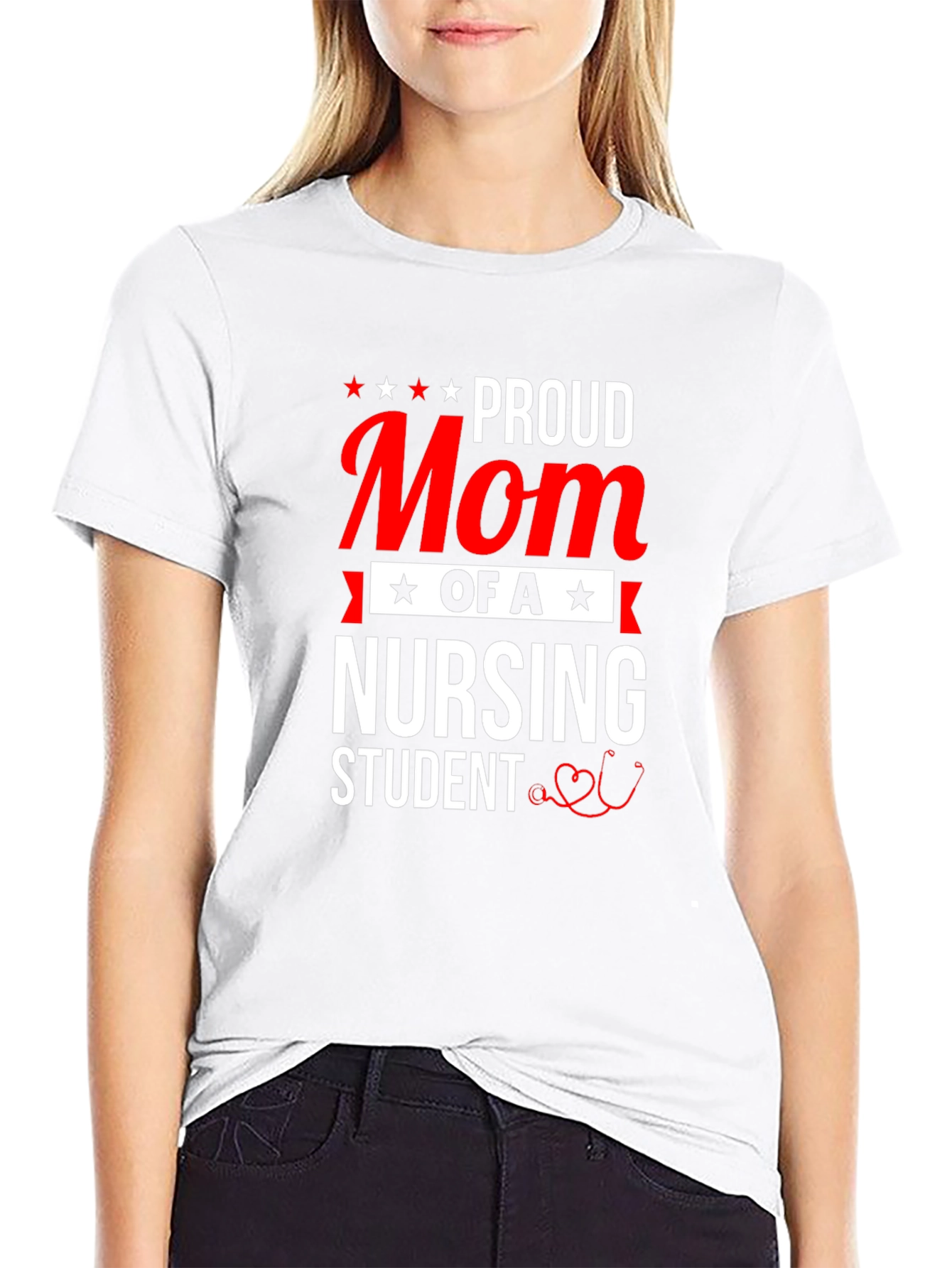 Proud Mom of a Nursing Student Black T-Shirt