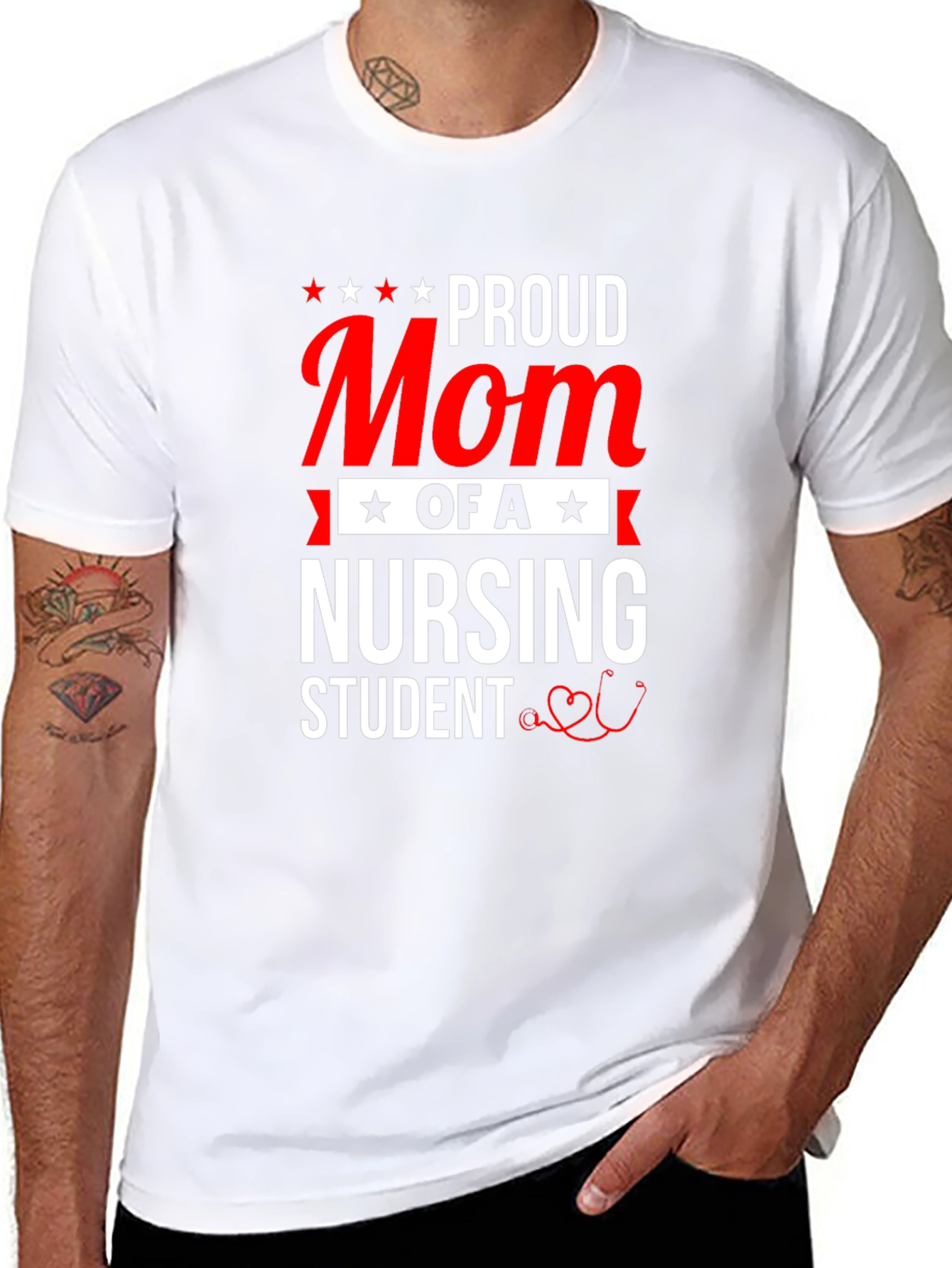 Proud Mom of a Nursing Student Black T-Shirt