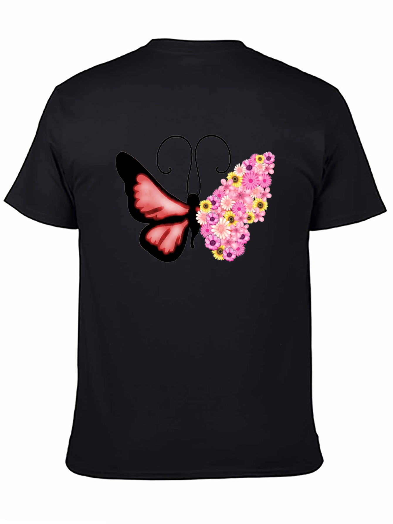 Floral Butterfly Graphic Tee - Unique Design