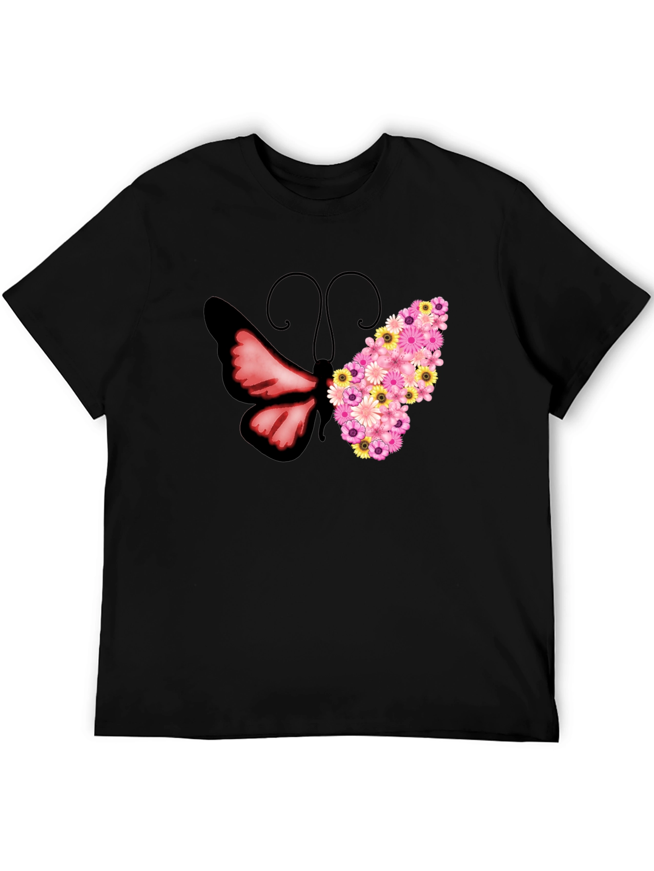 Floral Butterfly Graphic Tee - Unique Design