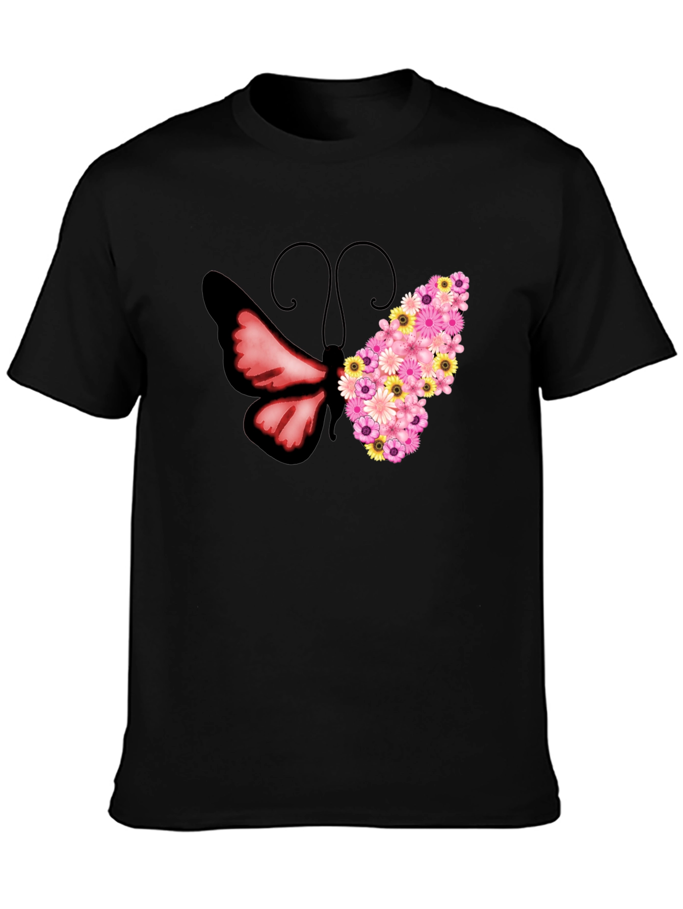 Floral Butterfly Graphic Tee - Unique Design