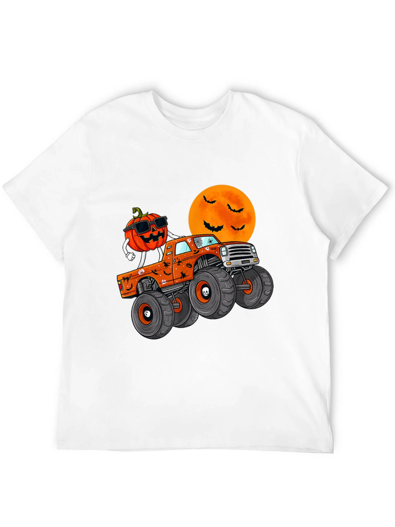 Halloween Pumpkin Monster Truck Graphic Tee