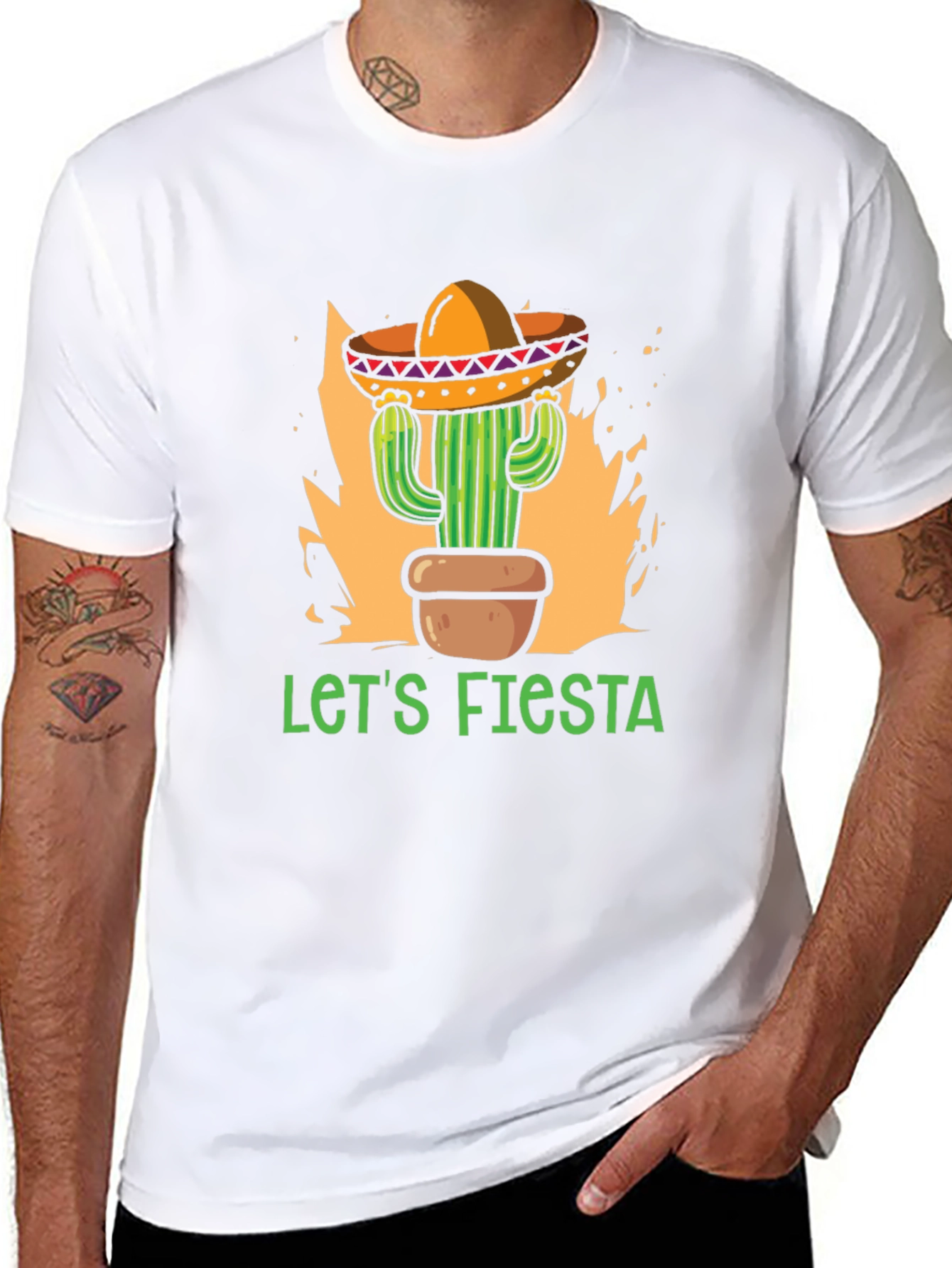 Lets Fiesta Cactus Sombrero T-Shirt