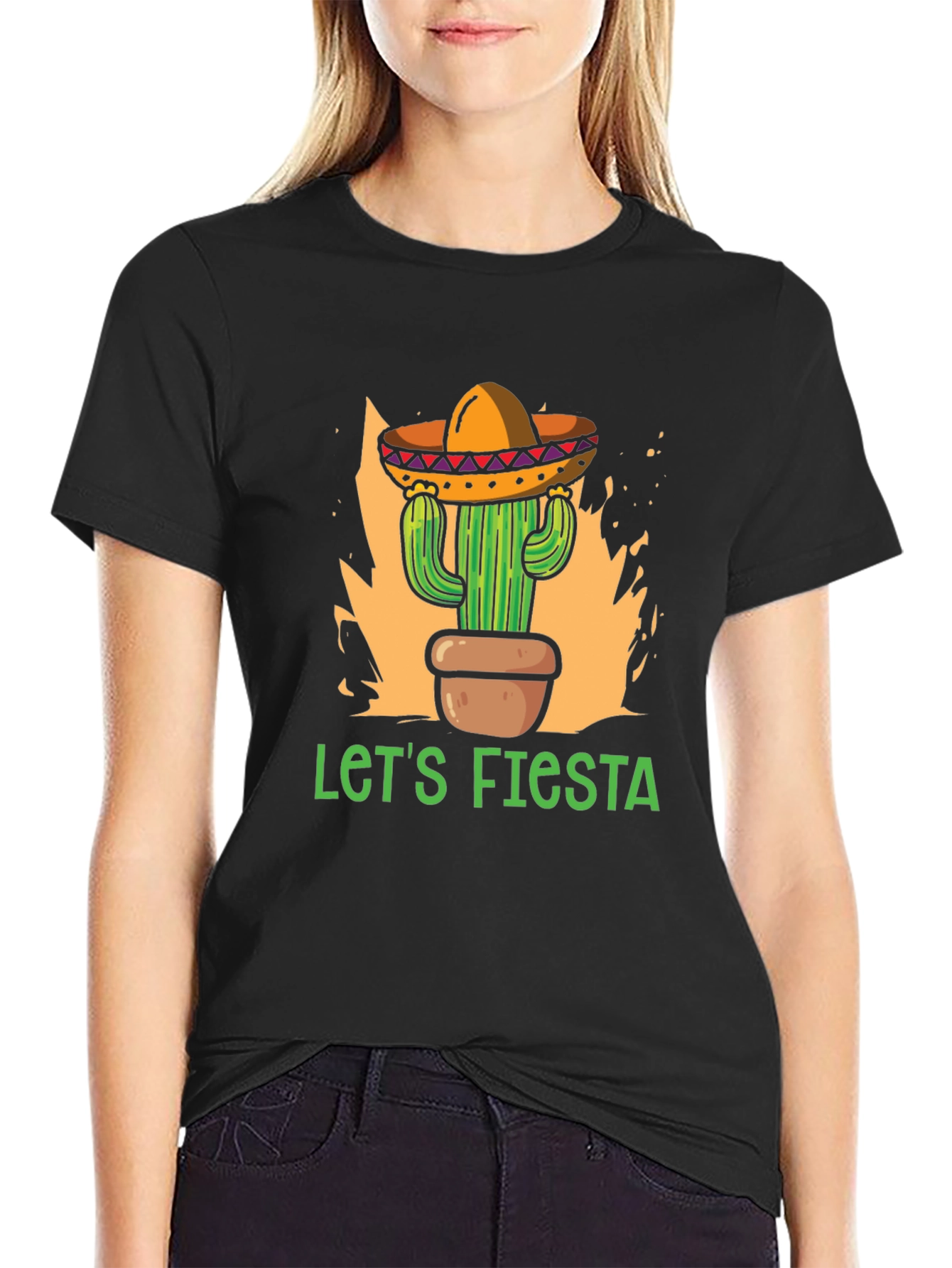 Lets Fiesta Cactus Sombrero T-Shirt