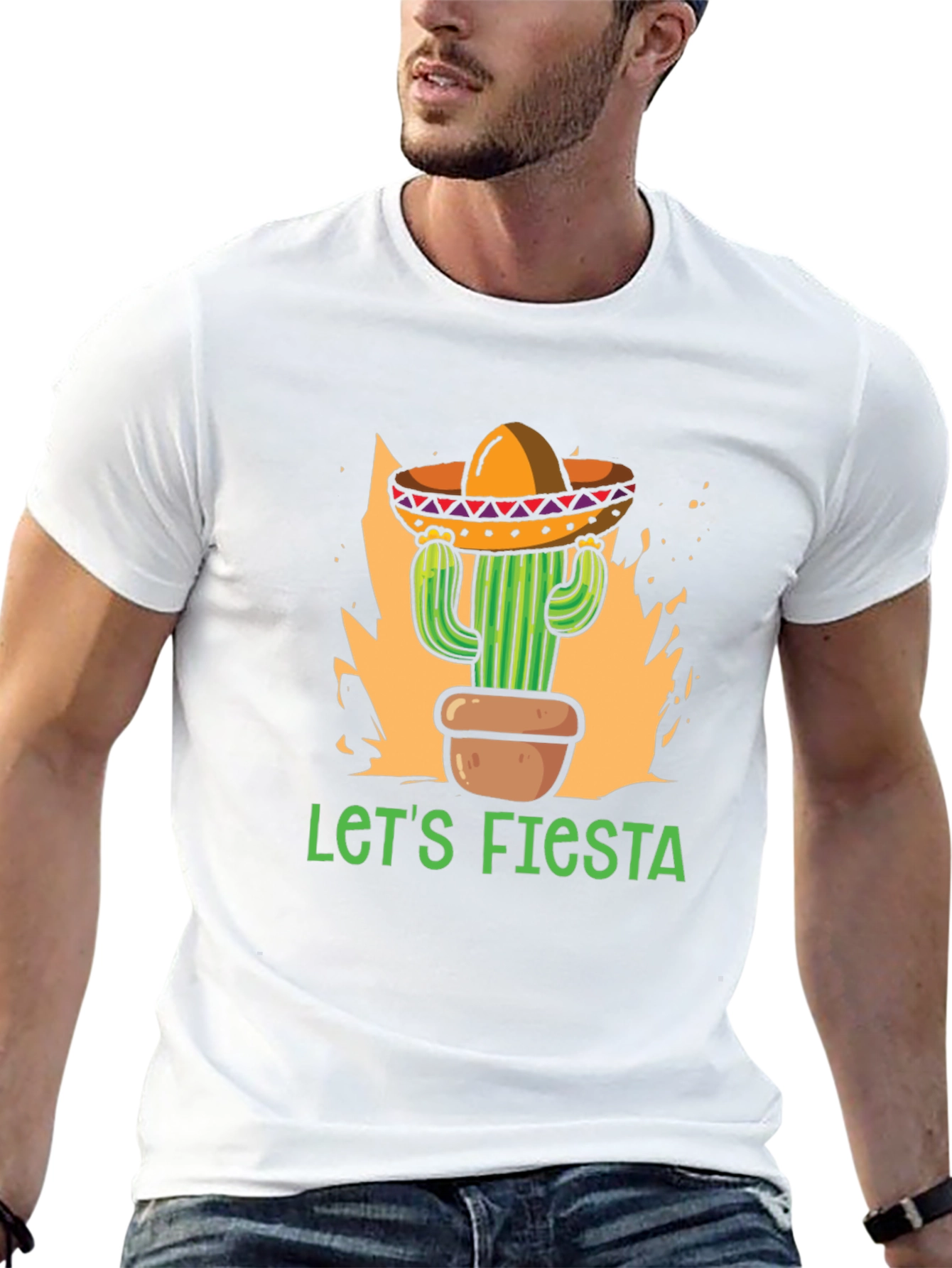 Lets Fiesta Cactus Sombrero T-Shirt