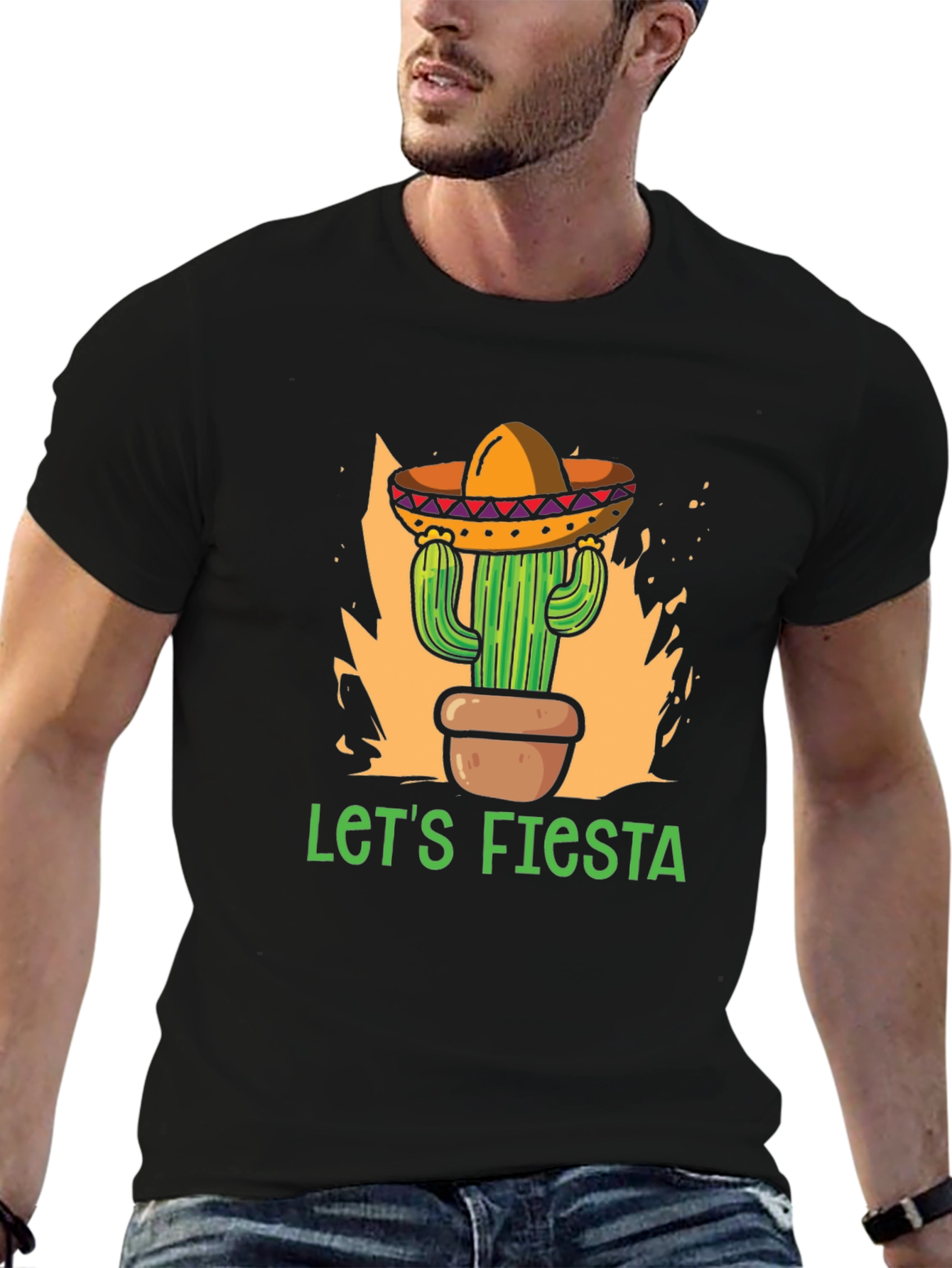 Lets Fiesta Cactus Sombrero T-Shirt