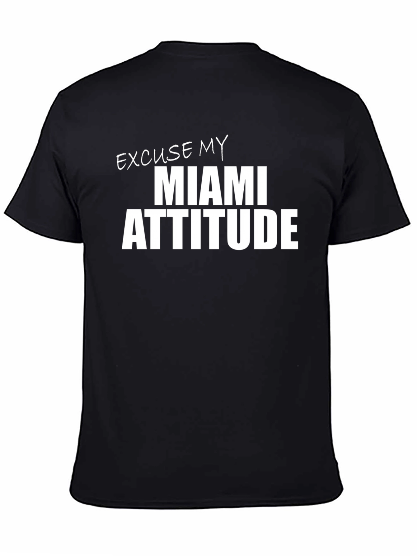 Miami Attitude Graphic T-Shirt - Black