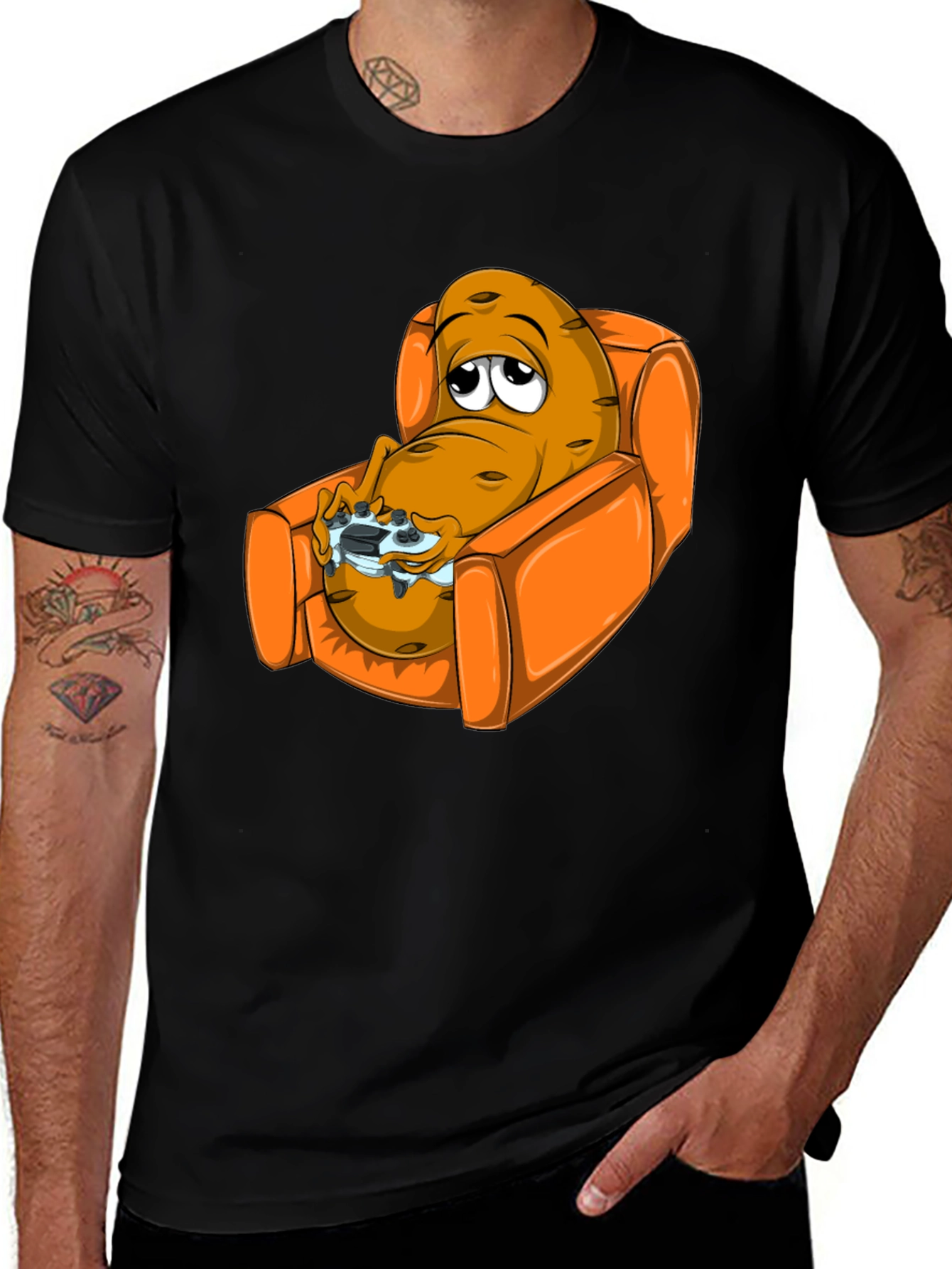 Potato Gamer T-Shirt - Relaxed Fit Black Tee