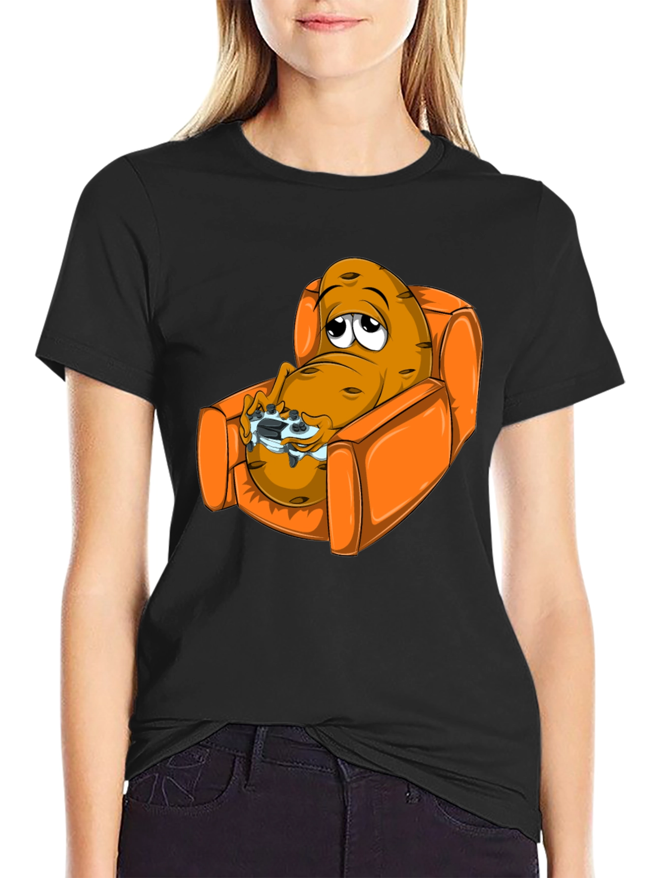 Potato Gamer T-Shirt - Relaxed Fit Black Tee
