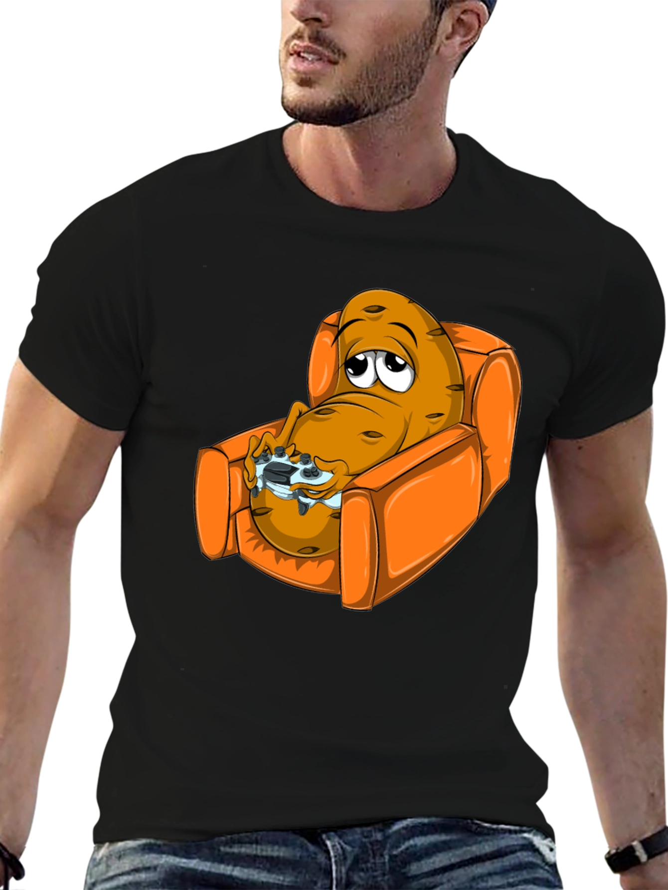 Potato Gamer T-Shirt - Relaxed Fit Black Tee