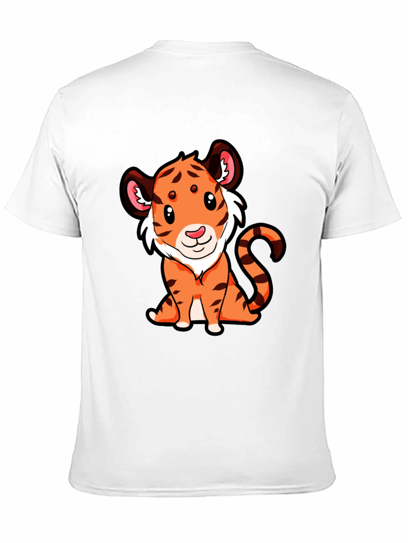 Cute Tiger Graphic Tee - Black Cotton T-Shirt