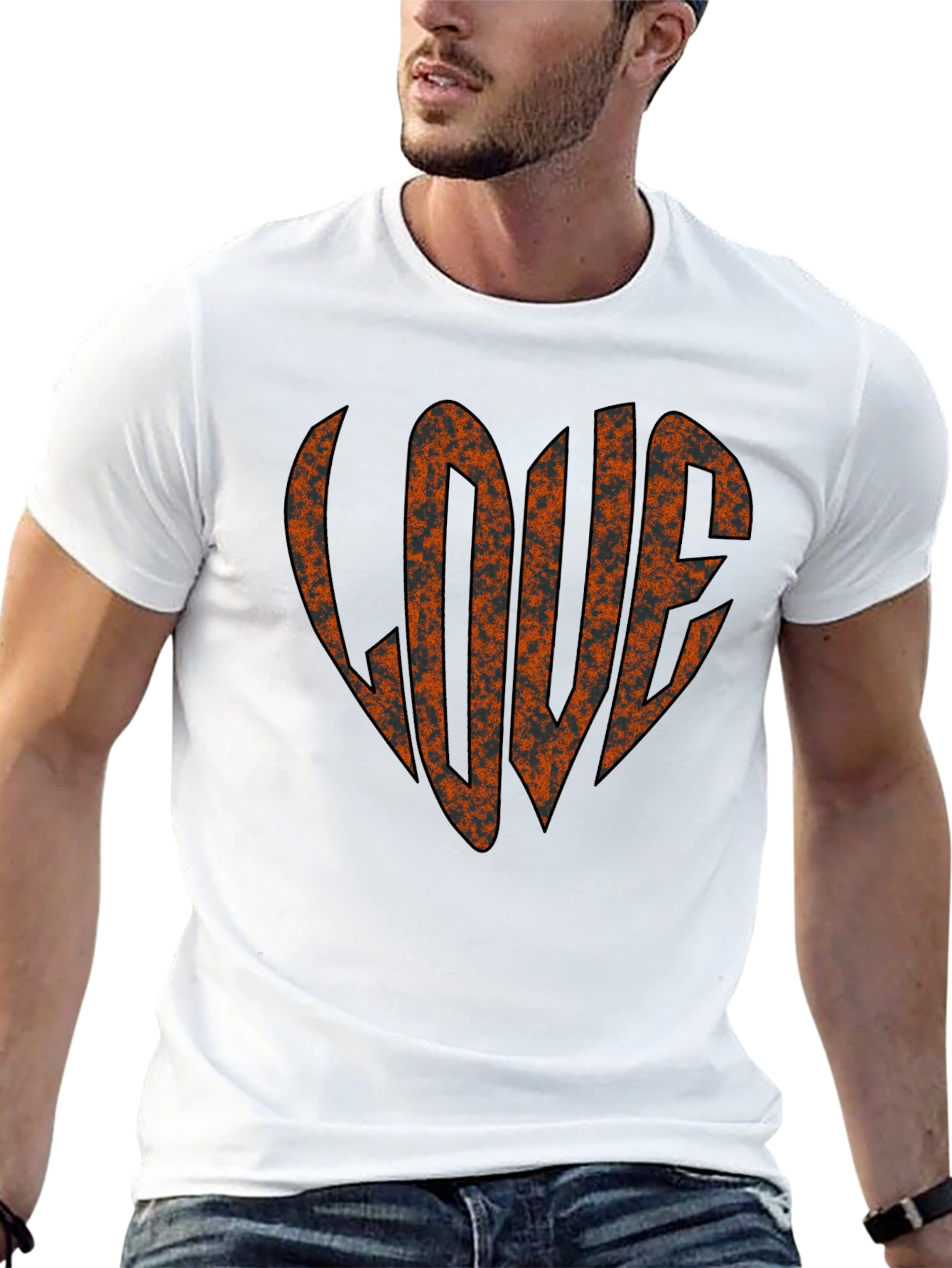 Love Heart Graphic Tee - Black Unisex T-Shirt