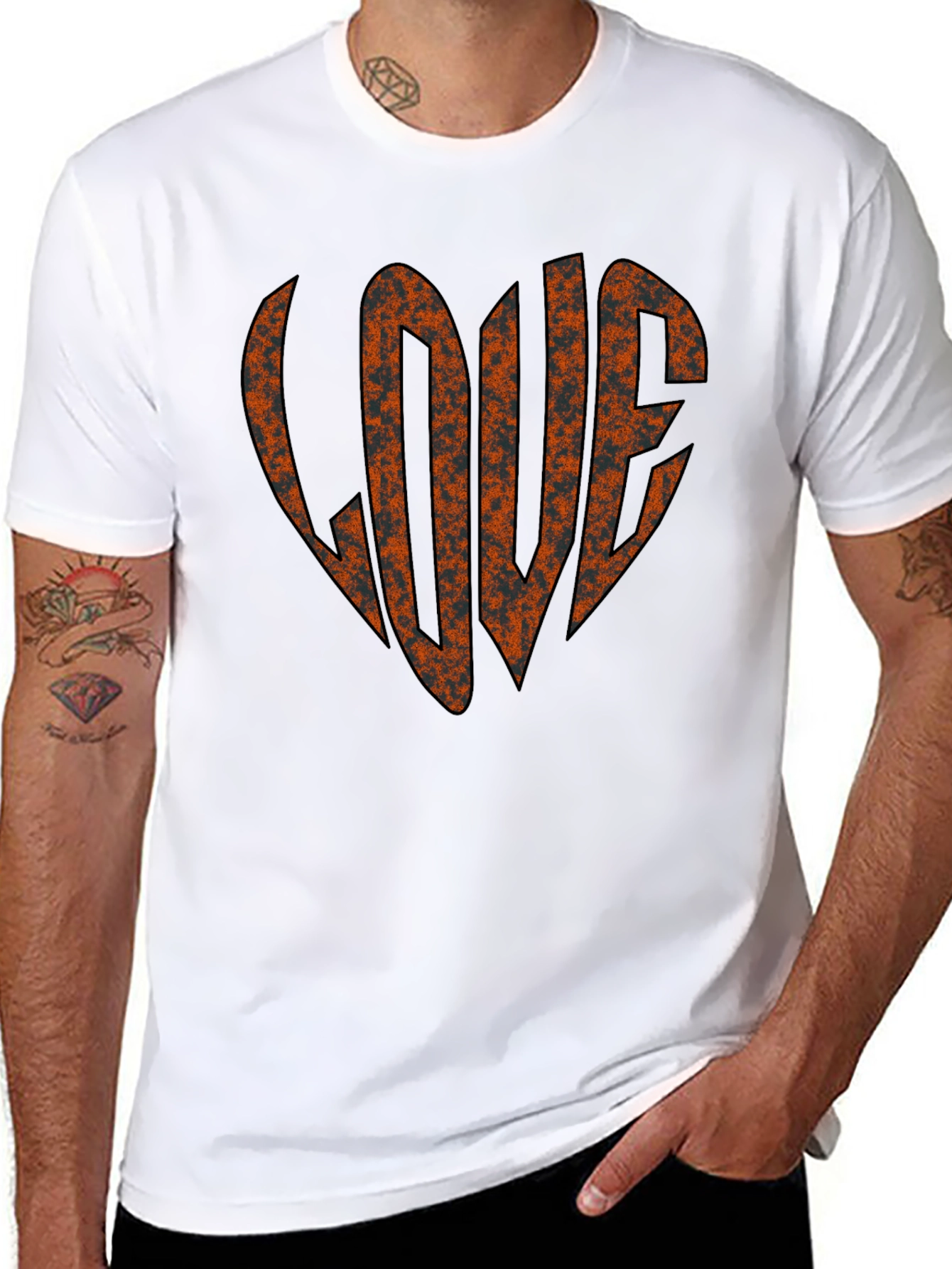 Love Heart Graphic Tee - Black Unisex T-Shirt