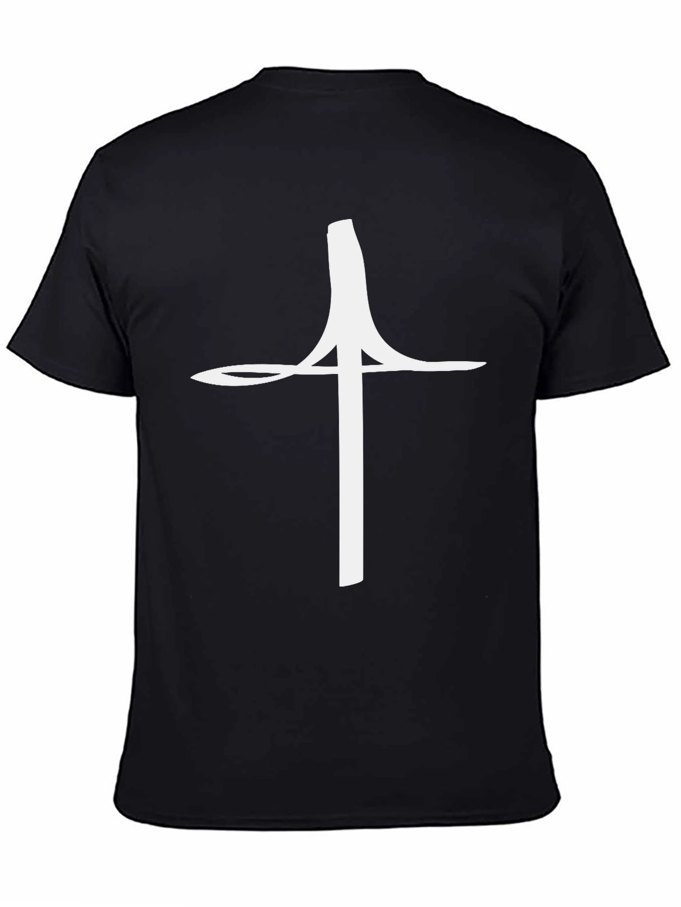 Abstract Cross Graphic Tee - Black