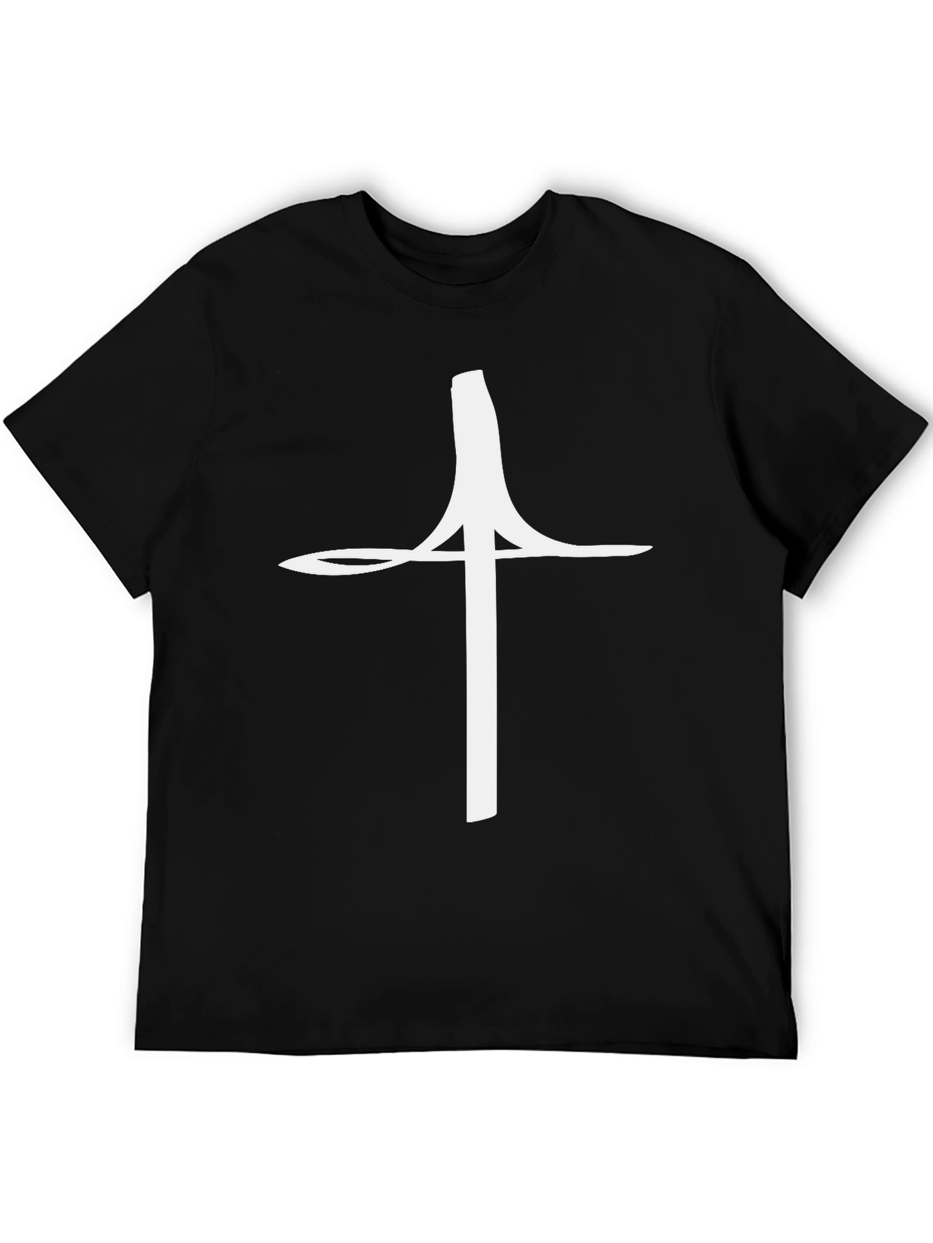 Abstract Cross Graphic Tee - Black