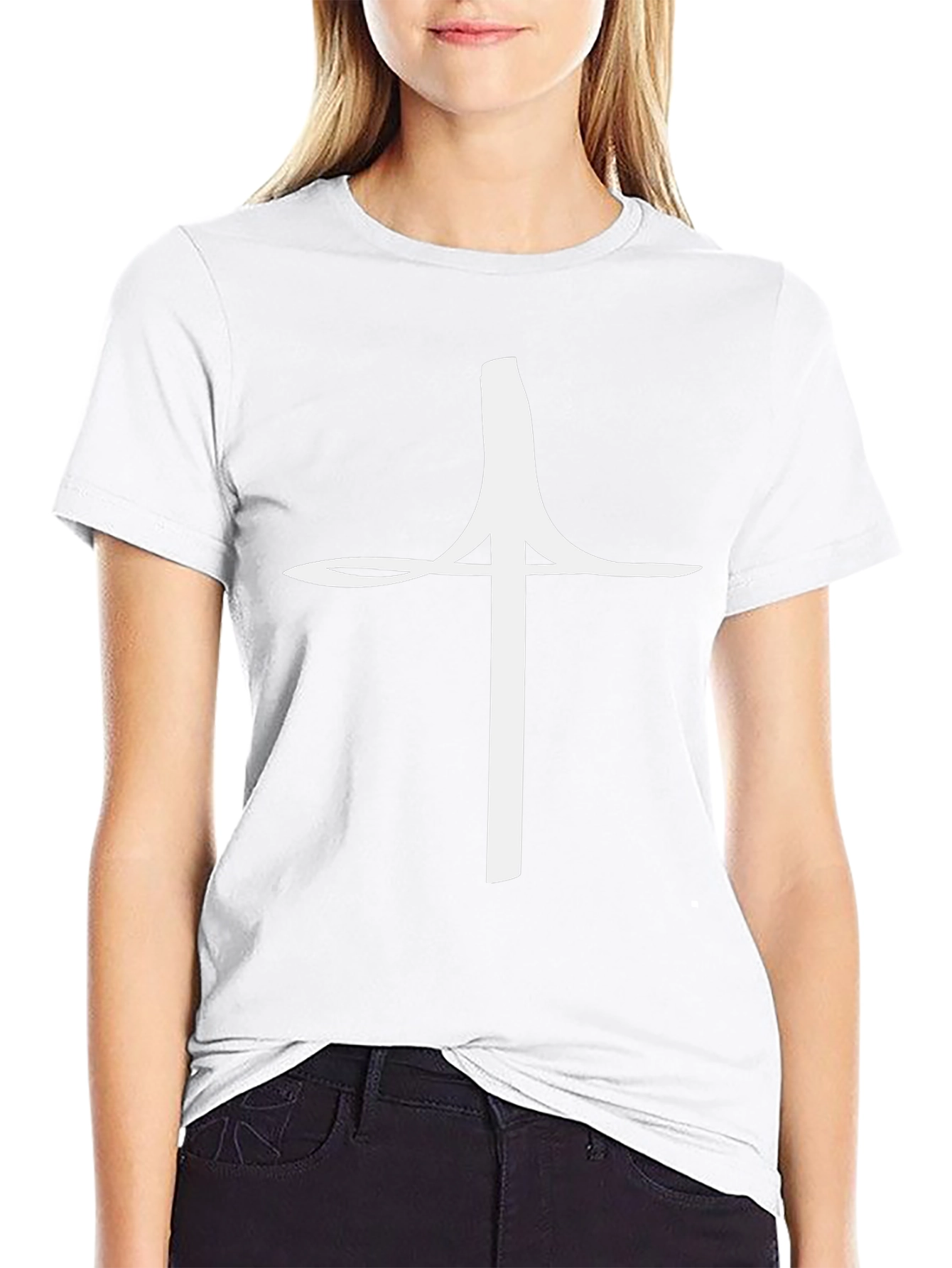 Abstract Cross Graphic Tee - Black
