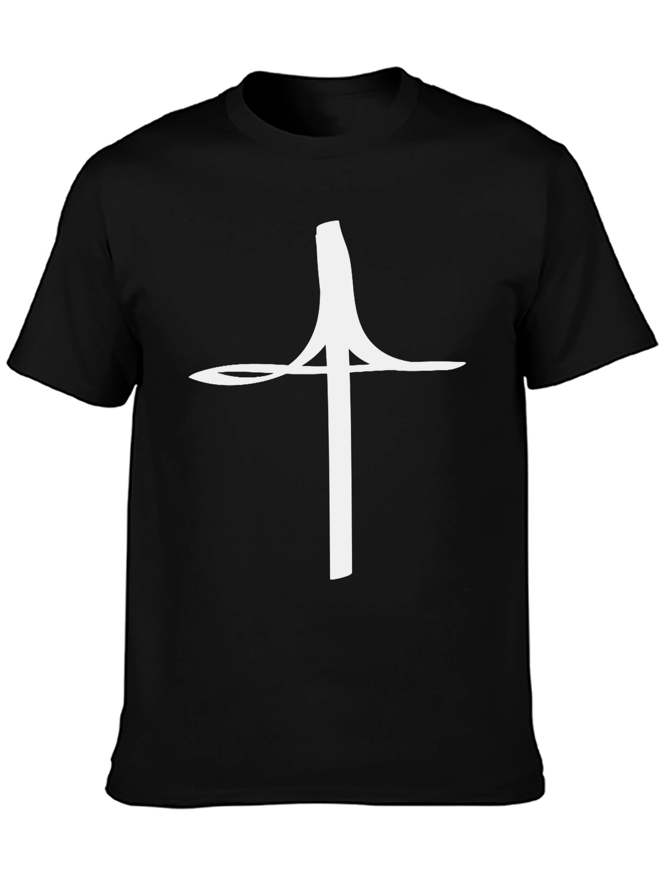 Abstract Cross Graphic Tee - Black