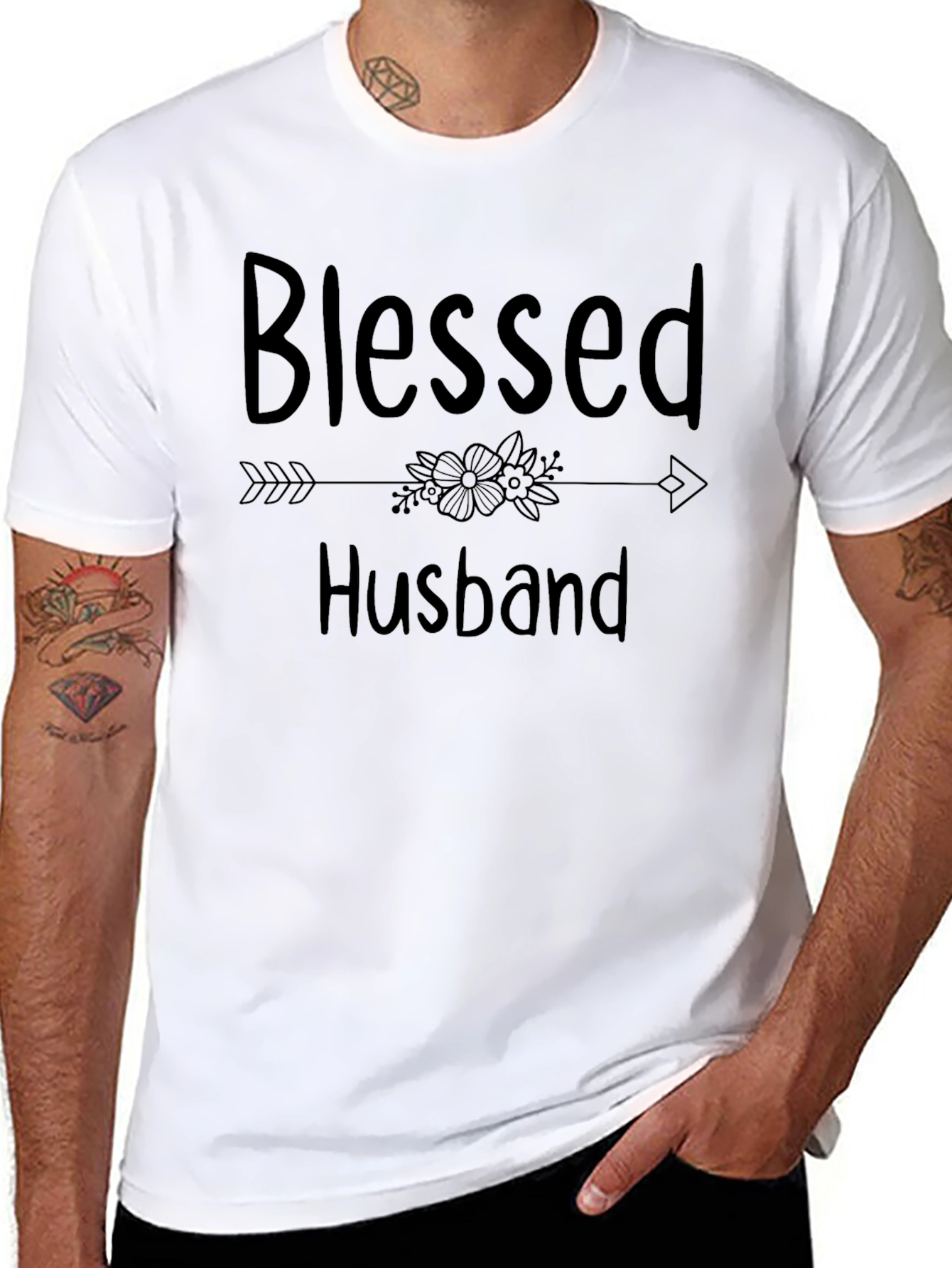 Blessed Husband Graphic Tee - Black
