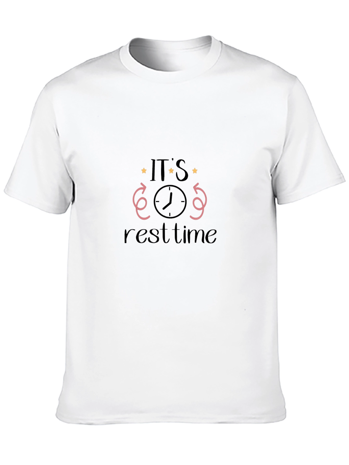 Its Rest Time Black Graphic Tee