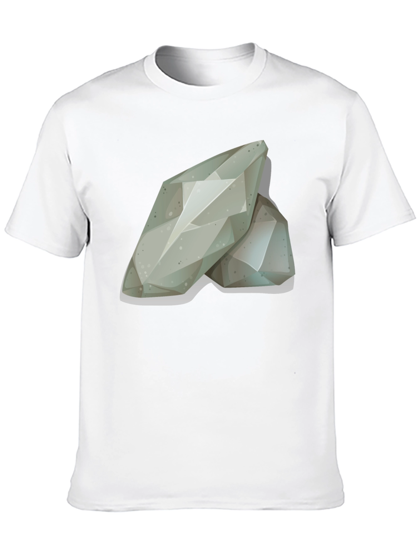 Abstract Geometric Stone Graphic Tee - Black