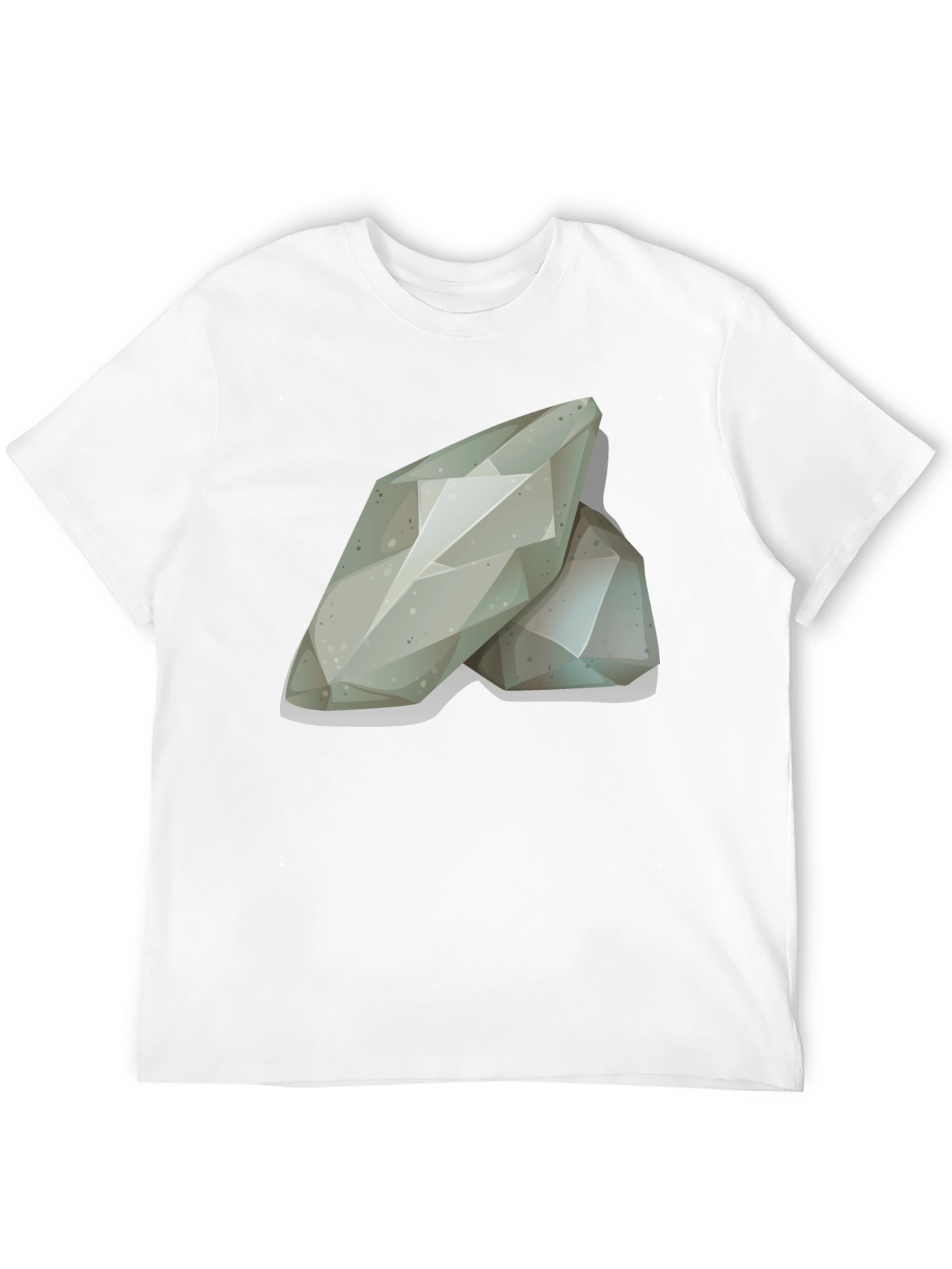 Abstract Geometric Stone Graphic Tee - Black