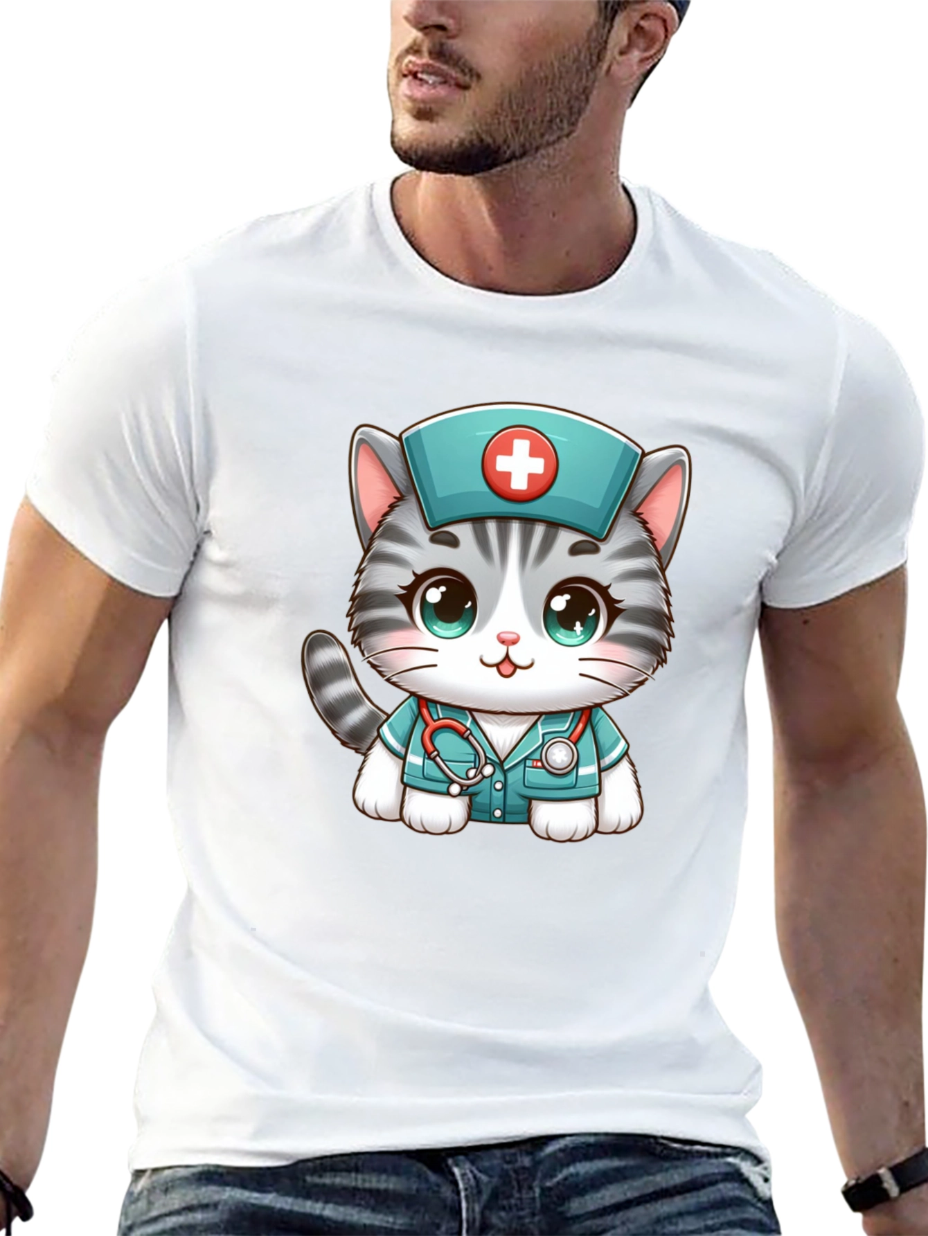 Nurse Cat T-Shirt - Adorable Graphic Tee