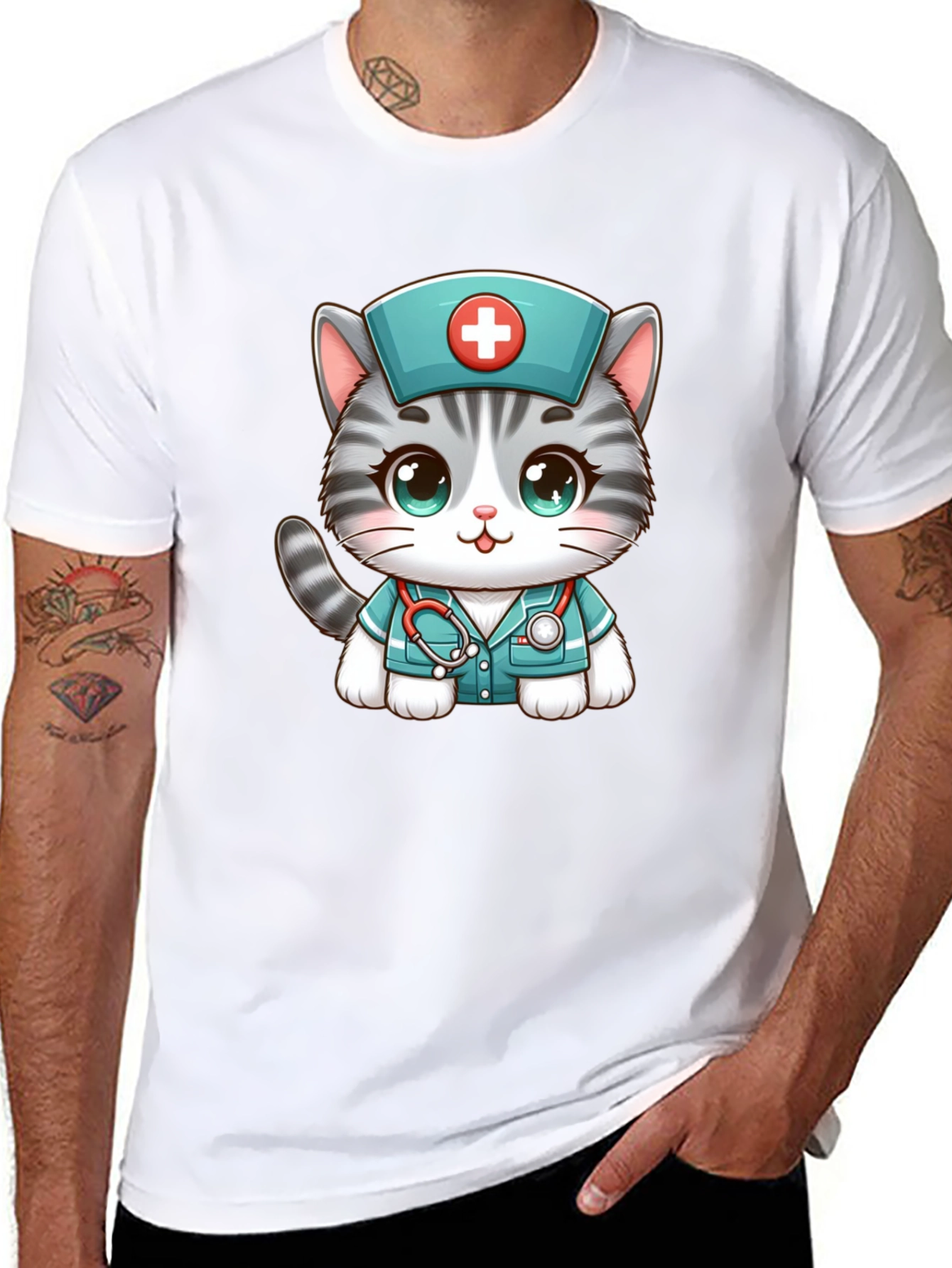 Nurse Cat T-Shirt - Adorable Graphic Tee