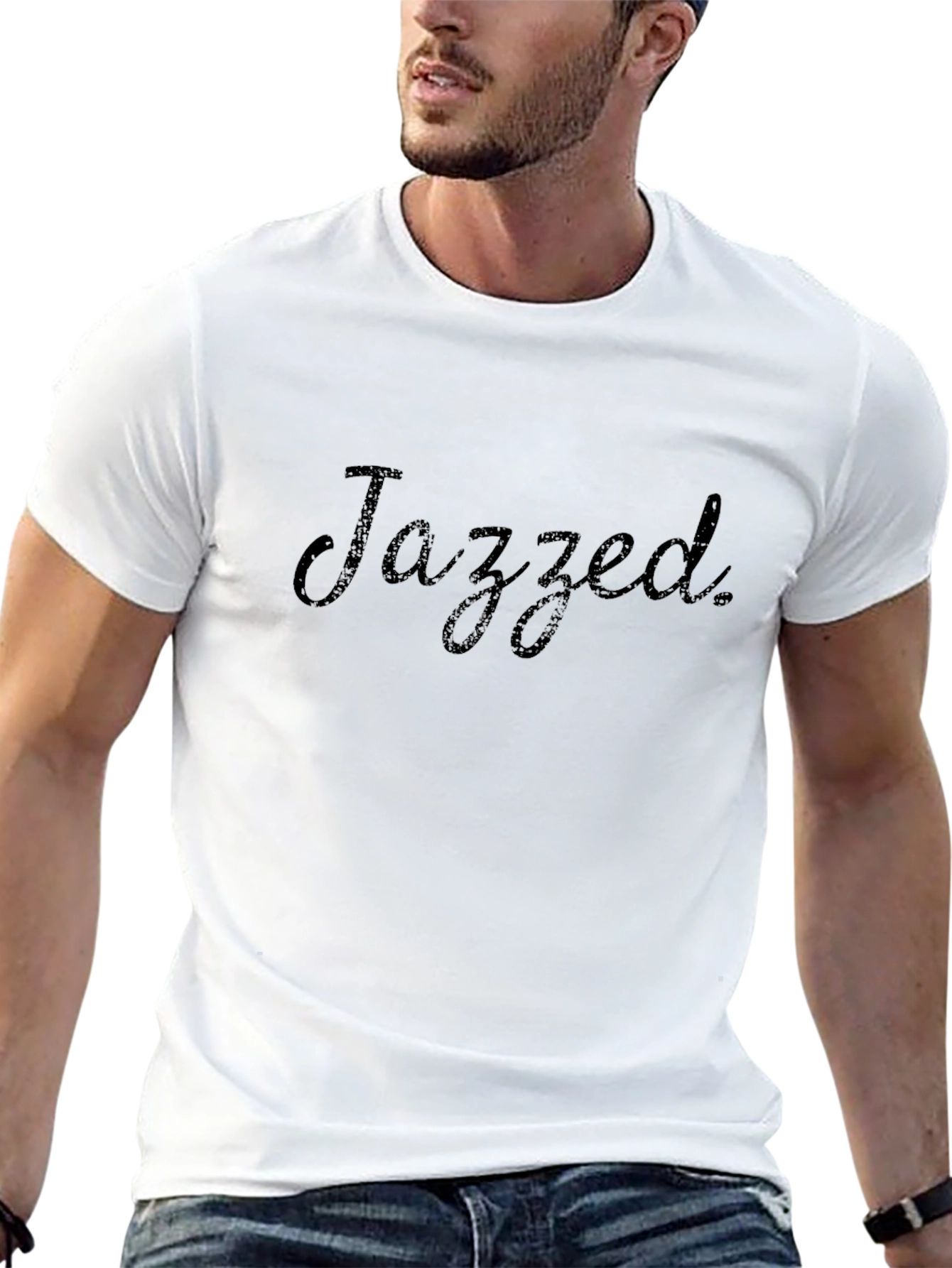 Mens Black Jazzed Graphic T-Shirt - Casual Style