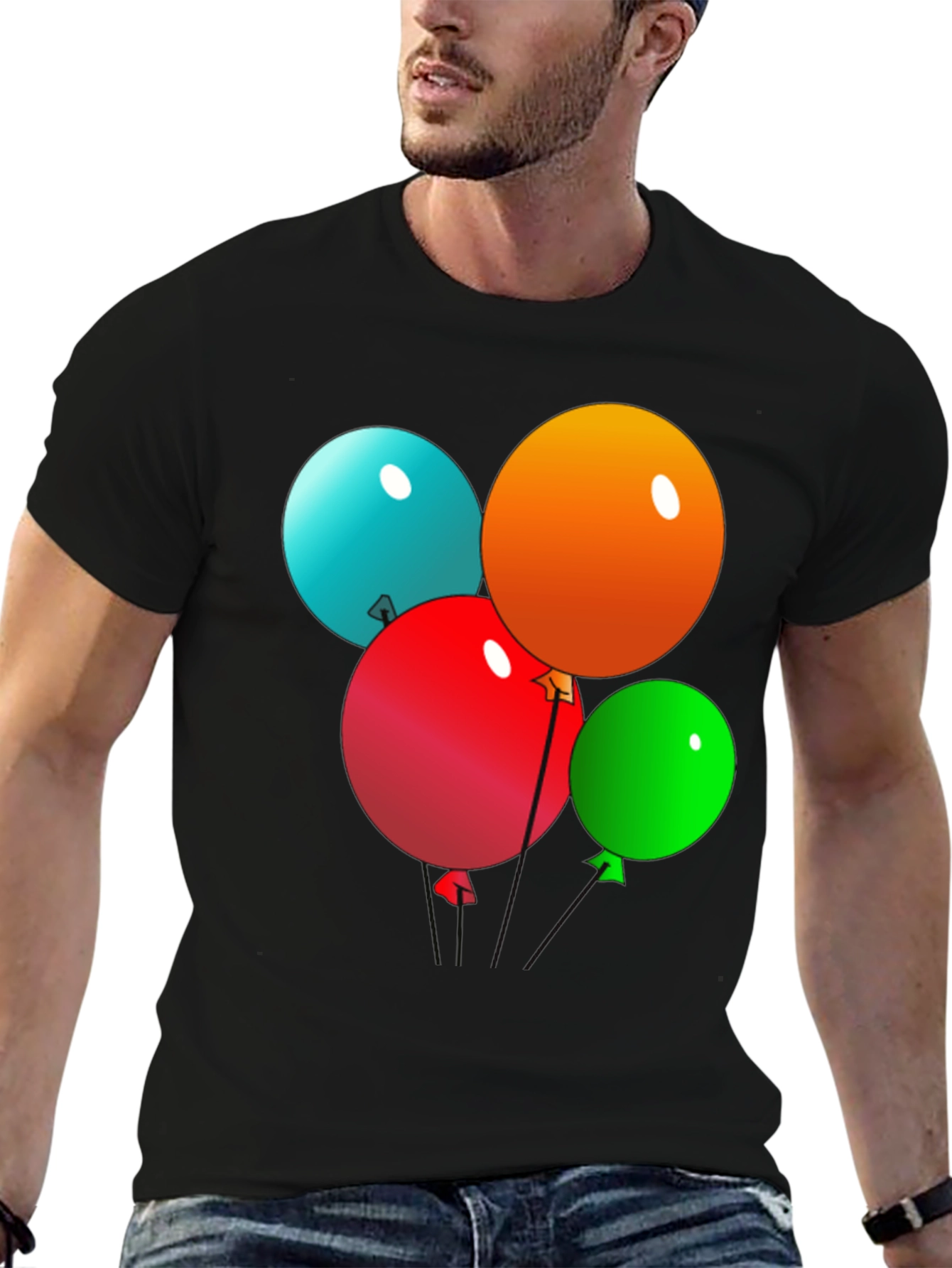 Fun Balloons Graphic Black T-Shirt