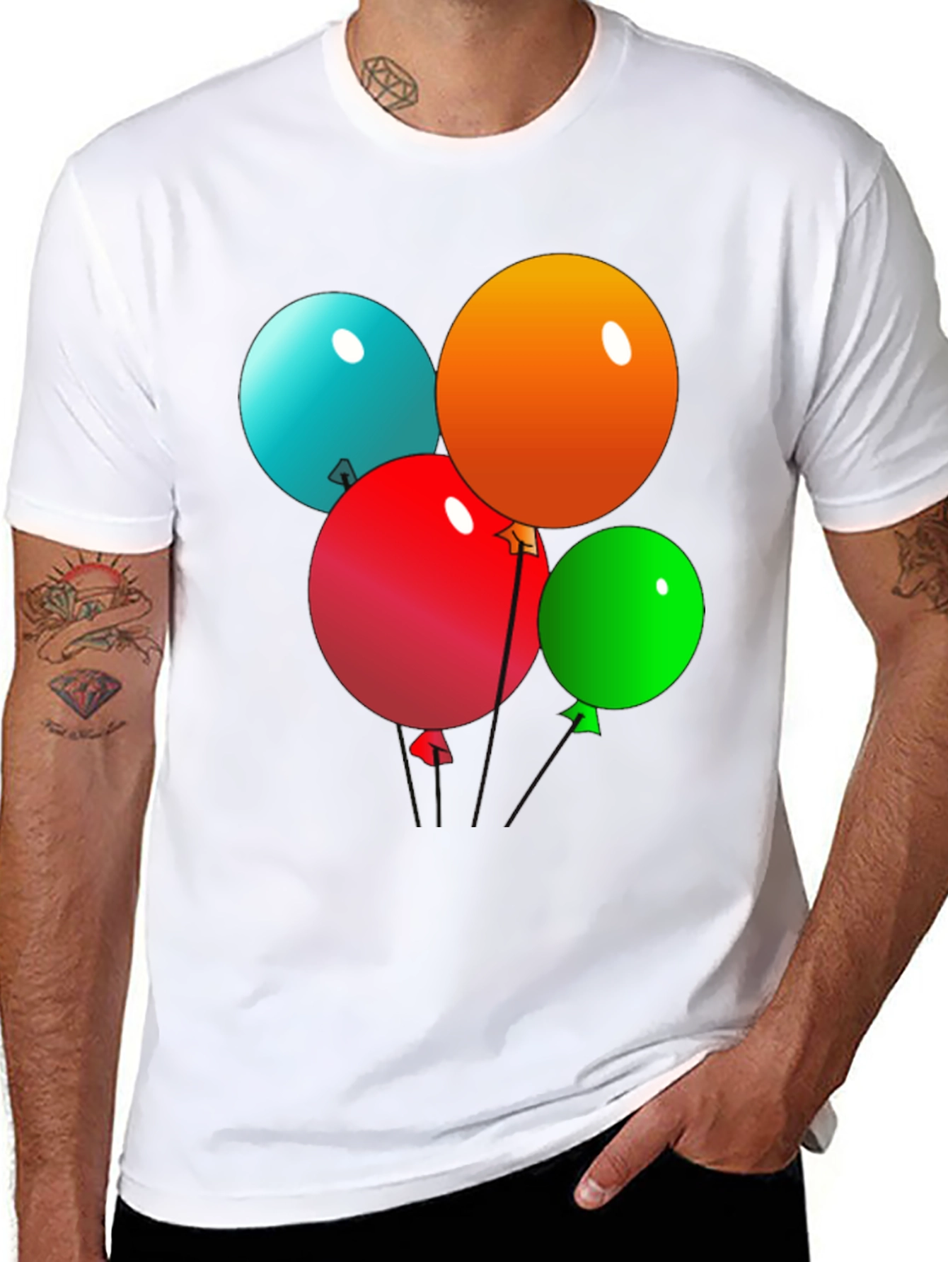 Fun Balloons Graphic Black T-Shirt