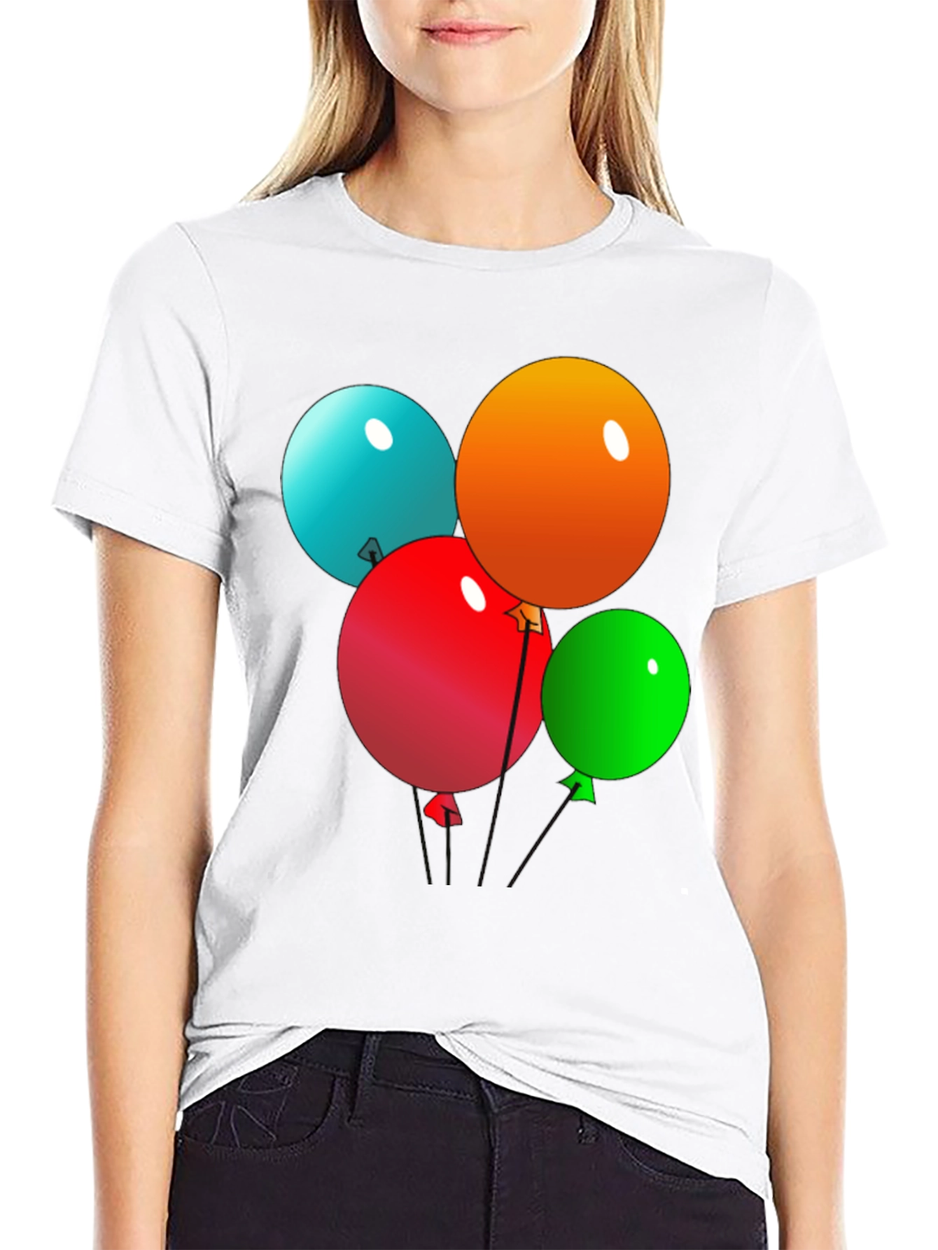 Fun Balloons Graphic Black T-Shirt