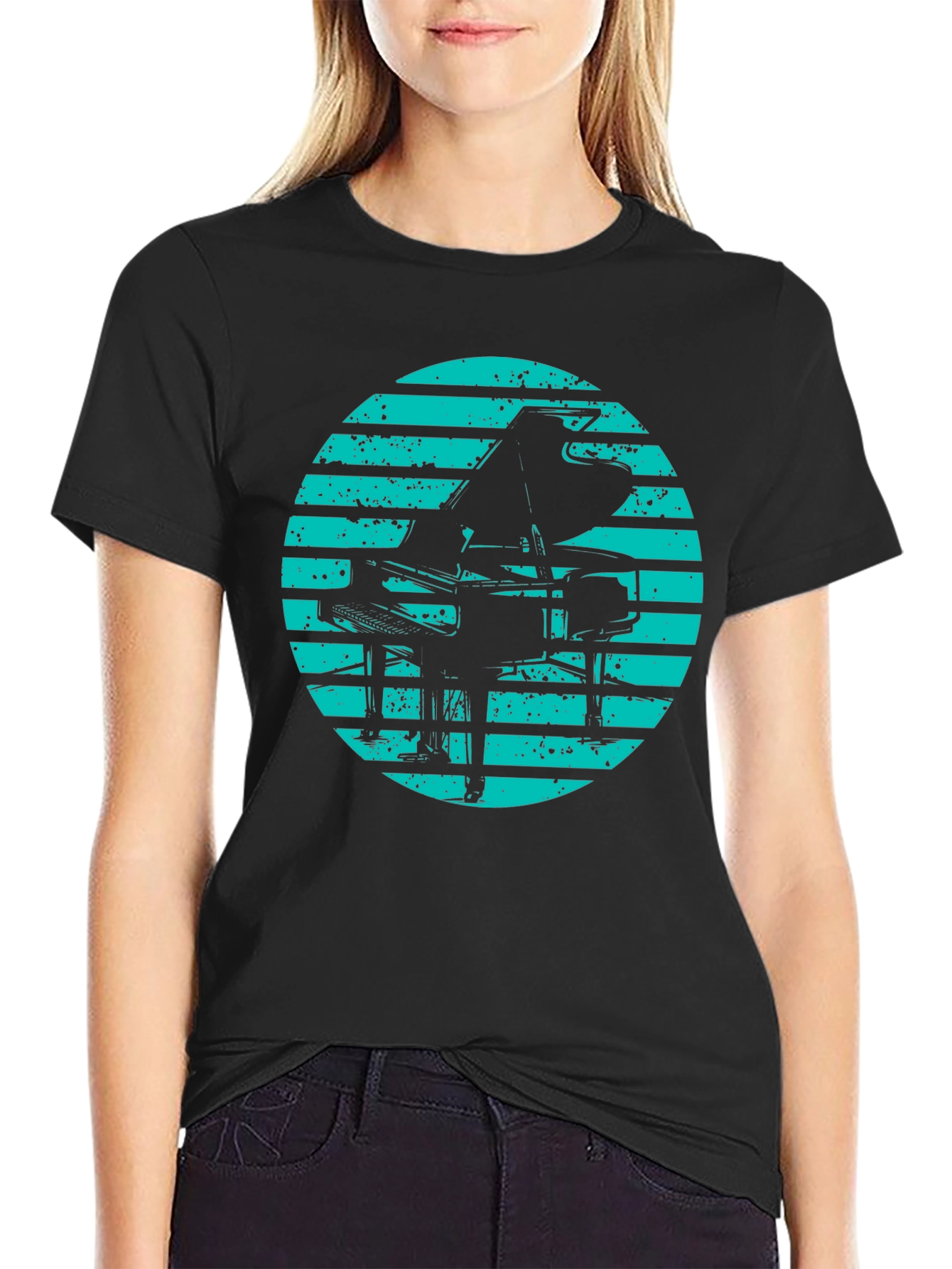 Retro Piano Graphic Tee - Stylish Music Lover T-Shirt
