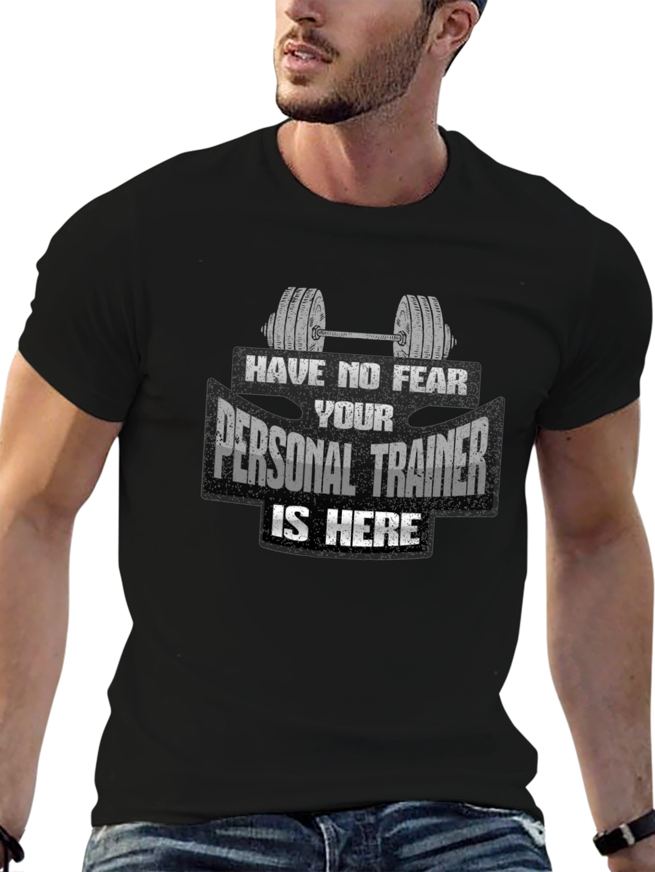 Personal Trainer Graphic Tee - Black Cotton T-Shirt