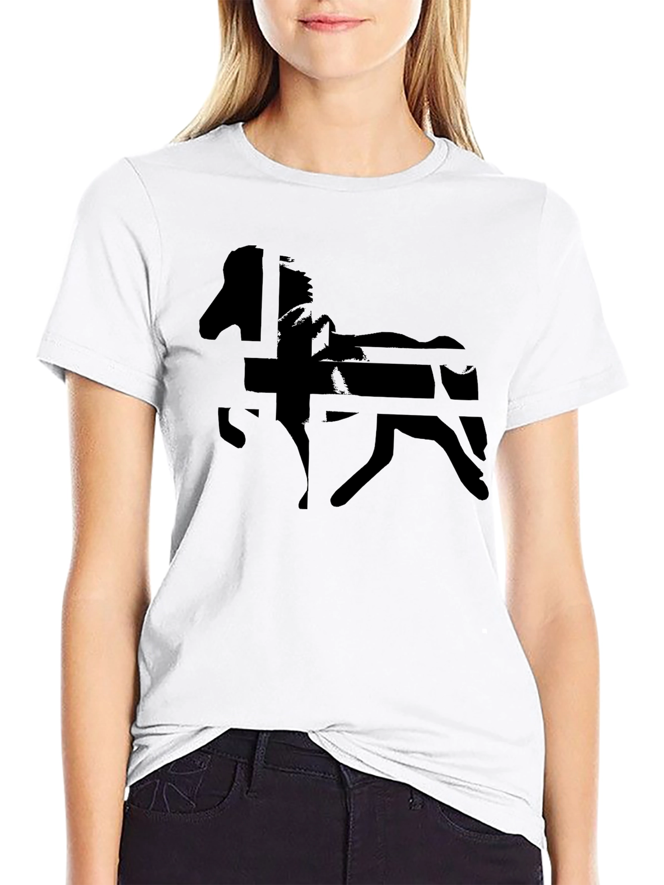 Black Horse Graphic Tee - Mens Casual Shirt