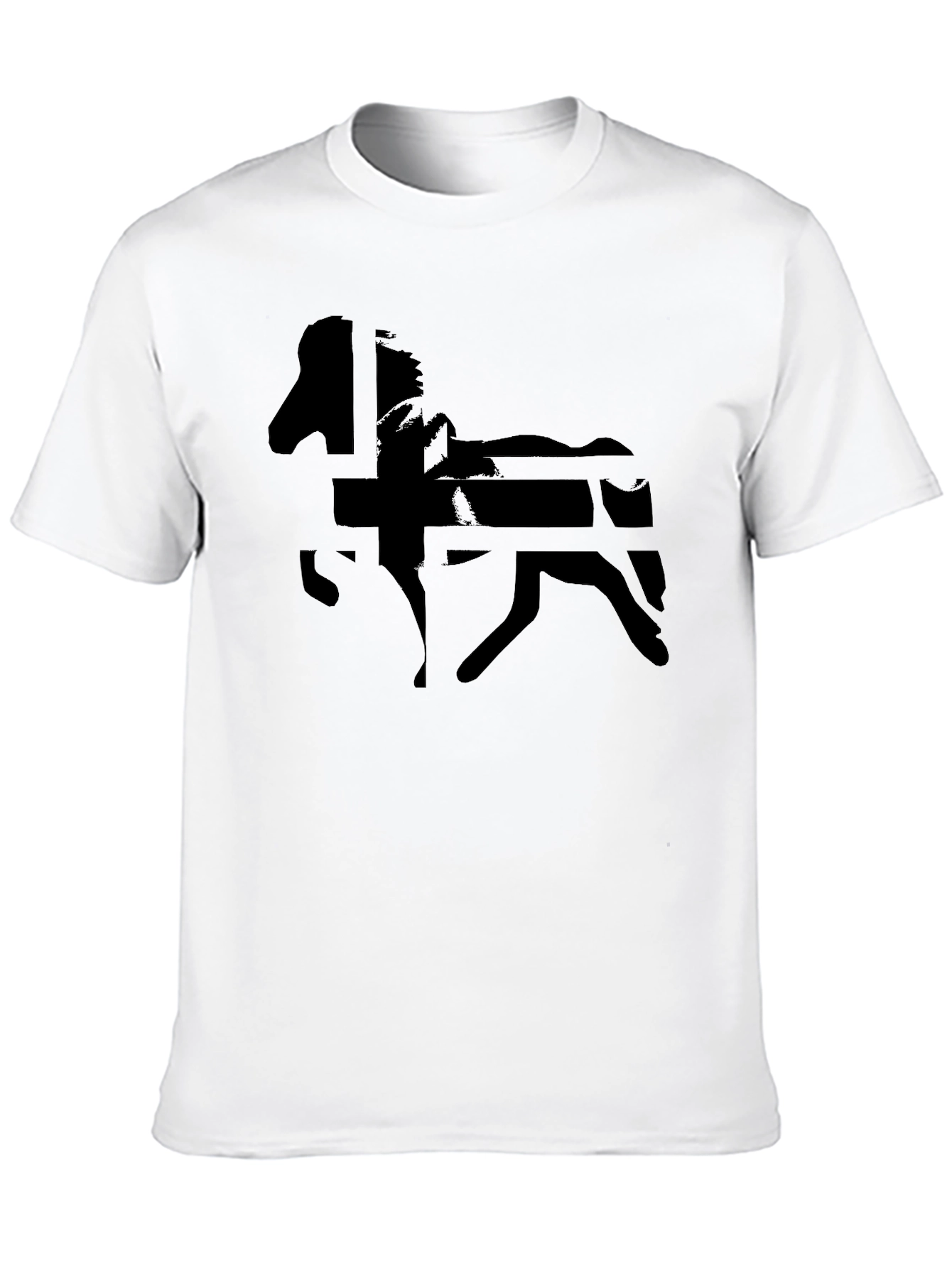 Black Horse Graphic Tee - Mens Casual Shirt