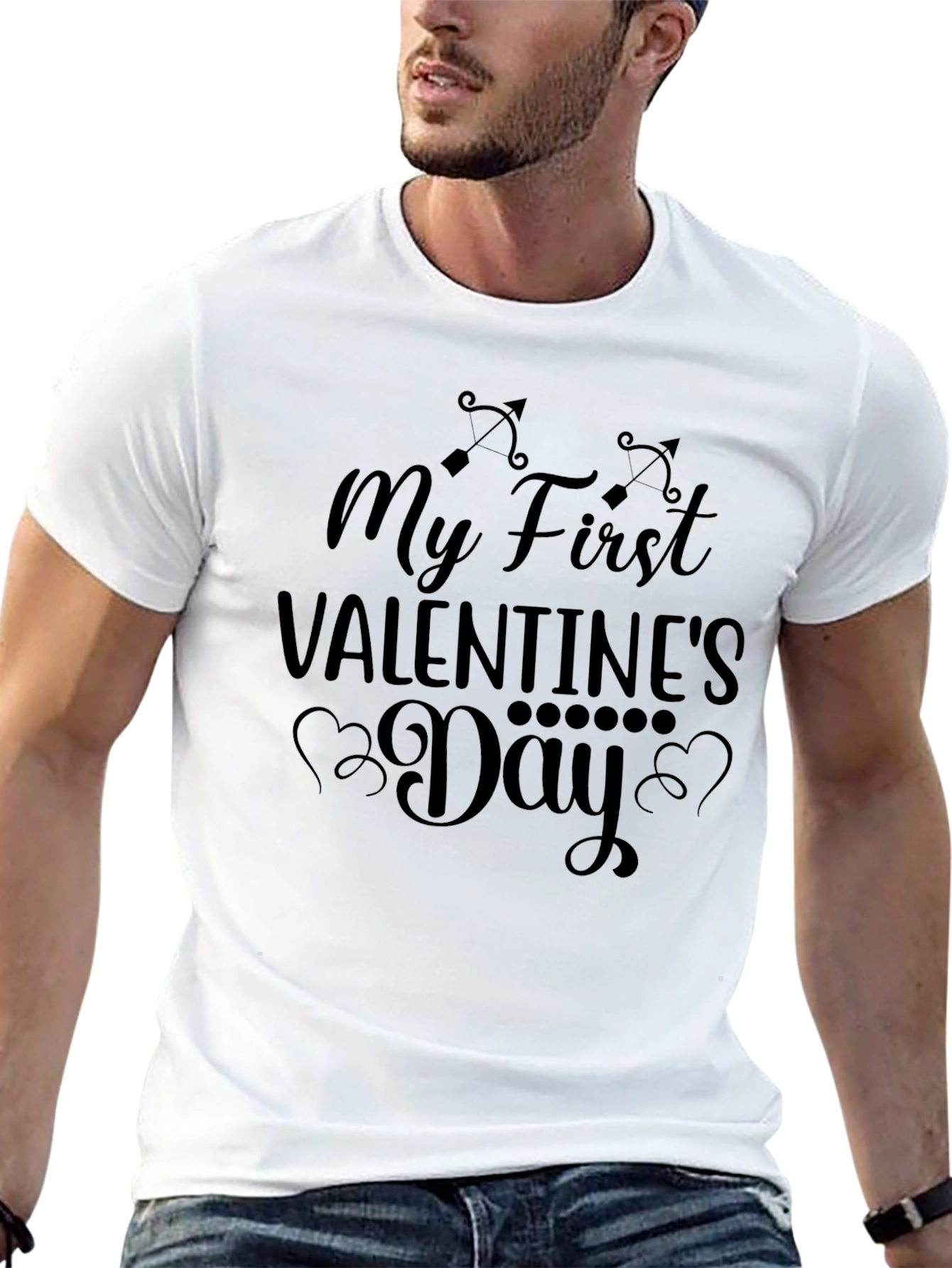My First Valentines Day Black T-Shirt