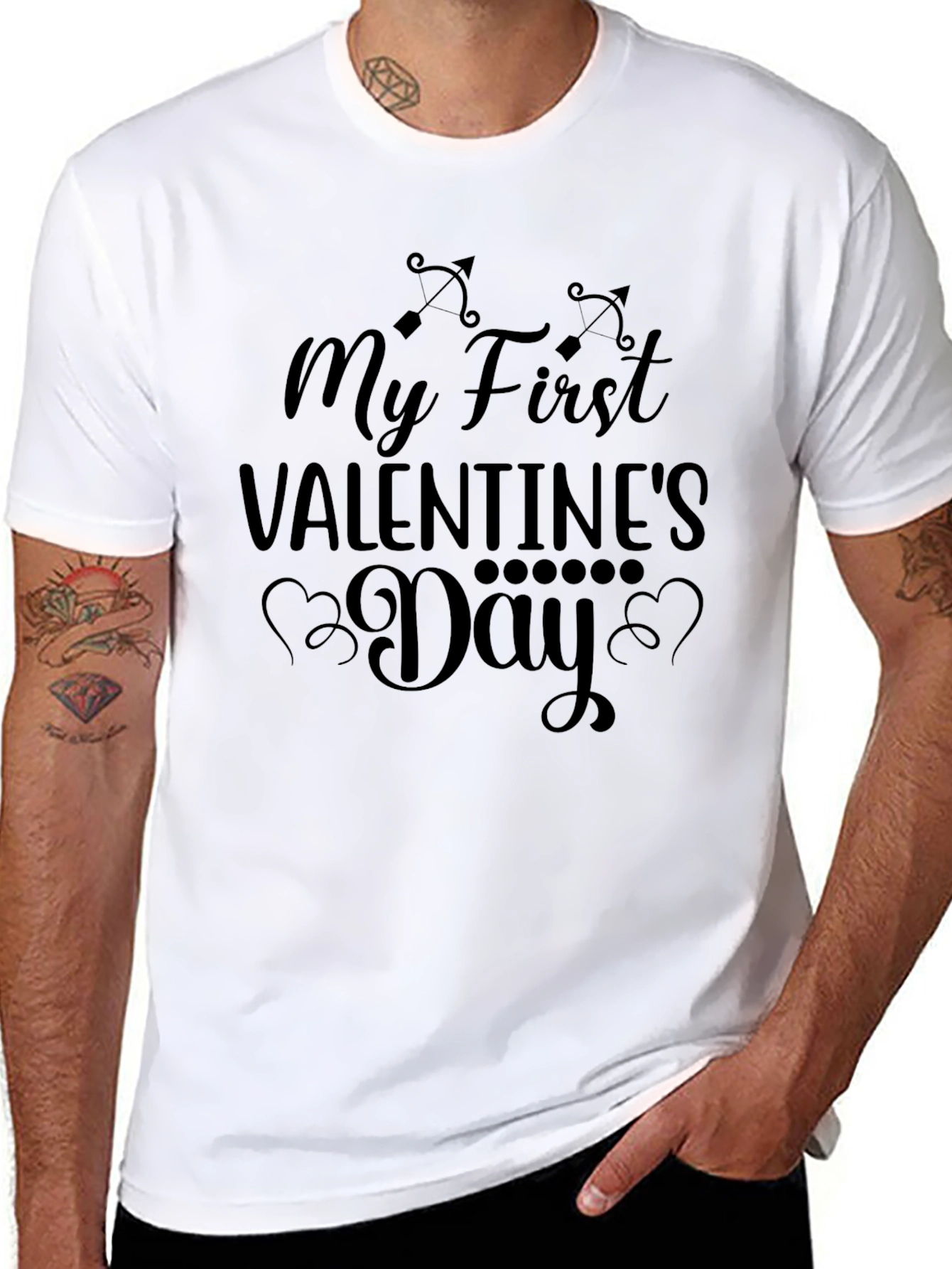 My First Valentines Day Black T-Shirt