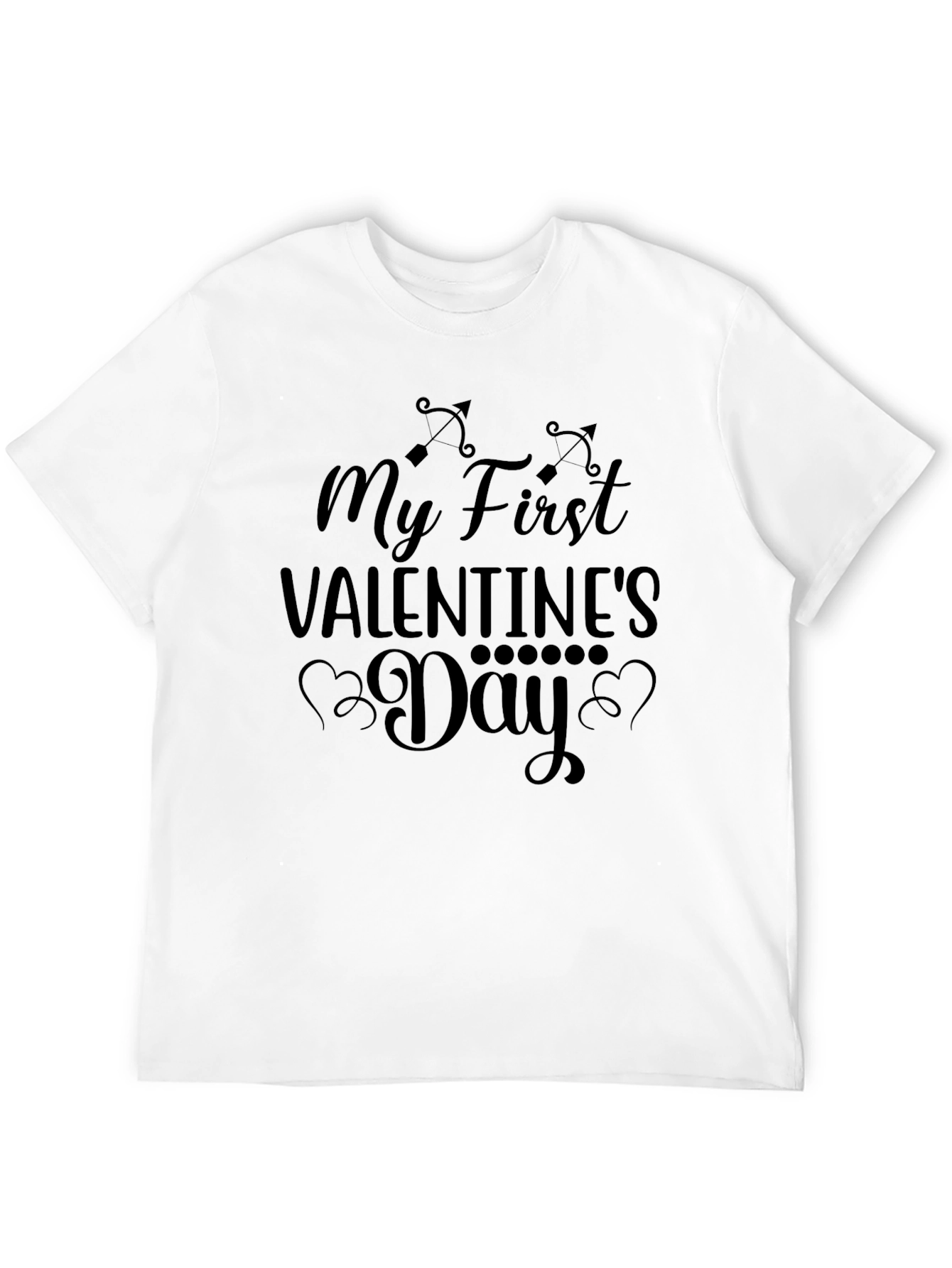 My First Valentines Day Black T-Shirt