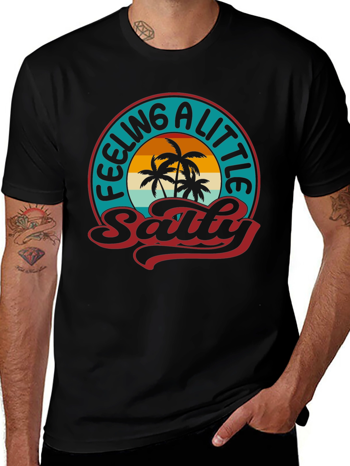 Feeling A Little Salty T-Shirt - Palm Tree Graphic