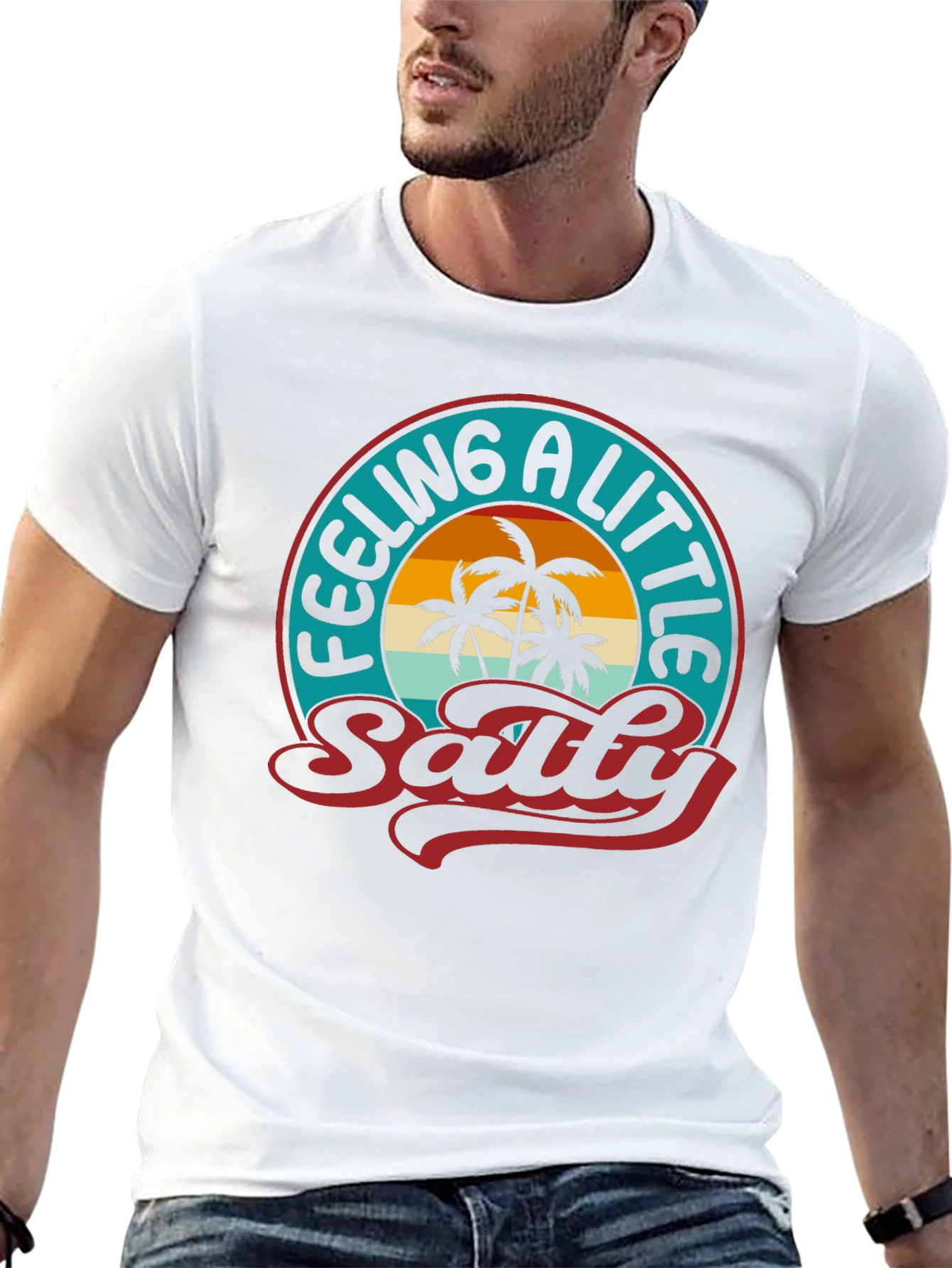 Feeling A Little Salty T-Shirt - Palm Tree Graphic