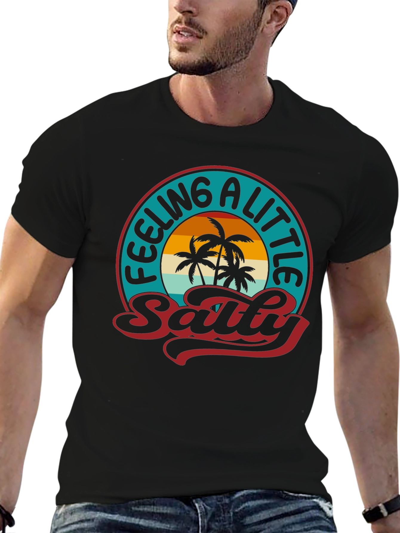 Feeling A Little Salty T-Shirt - Palm Tree Graphic