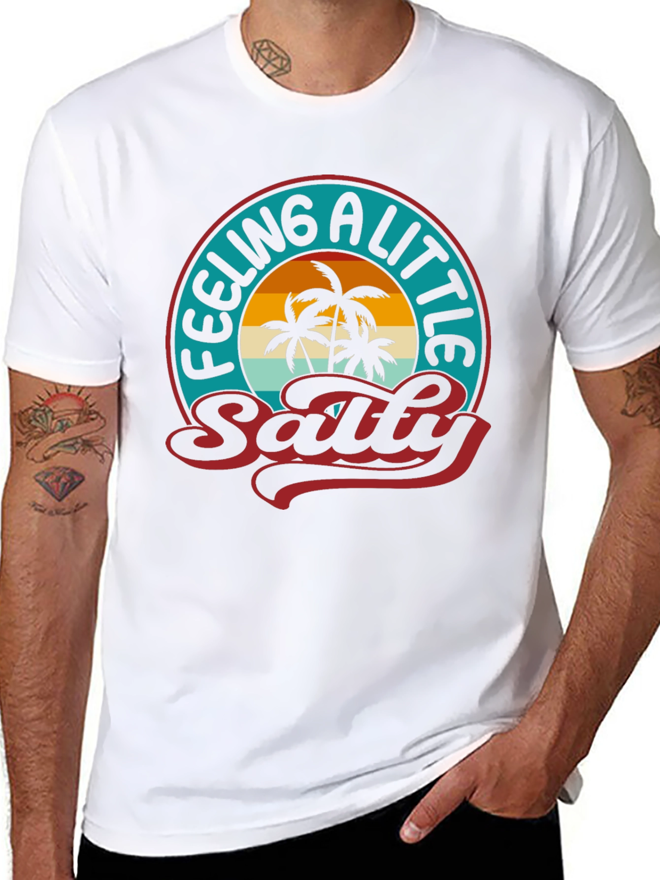 Feeling A Little Salty T-Shirt - Palm Tree Graphic