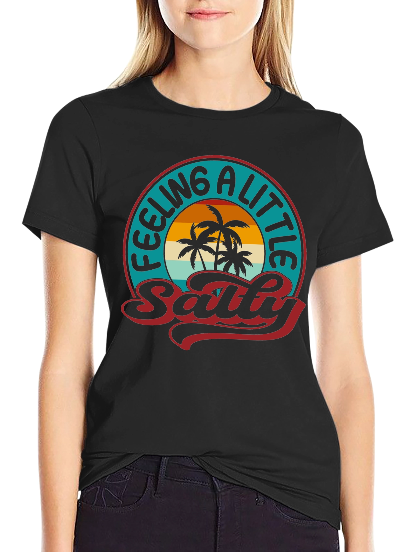 Feeling A Little Salty T-Shirt - Palm Tree Graphic