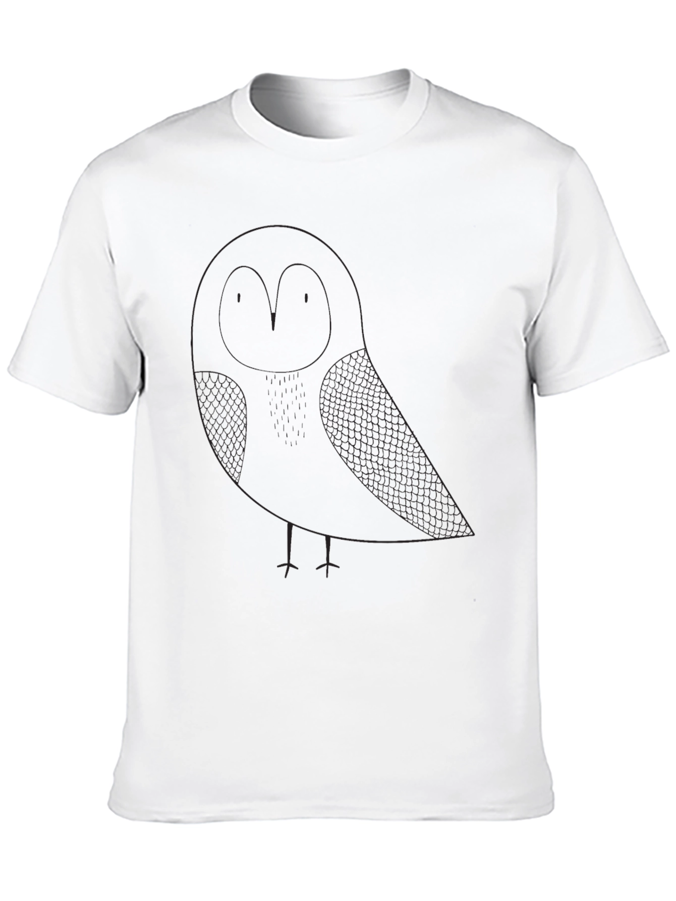 Mens Black Owl Graphic T-Shirt - Casual Style