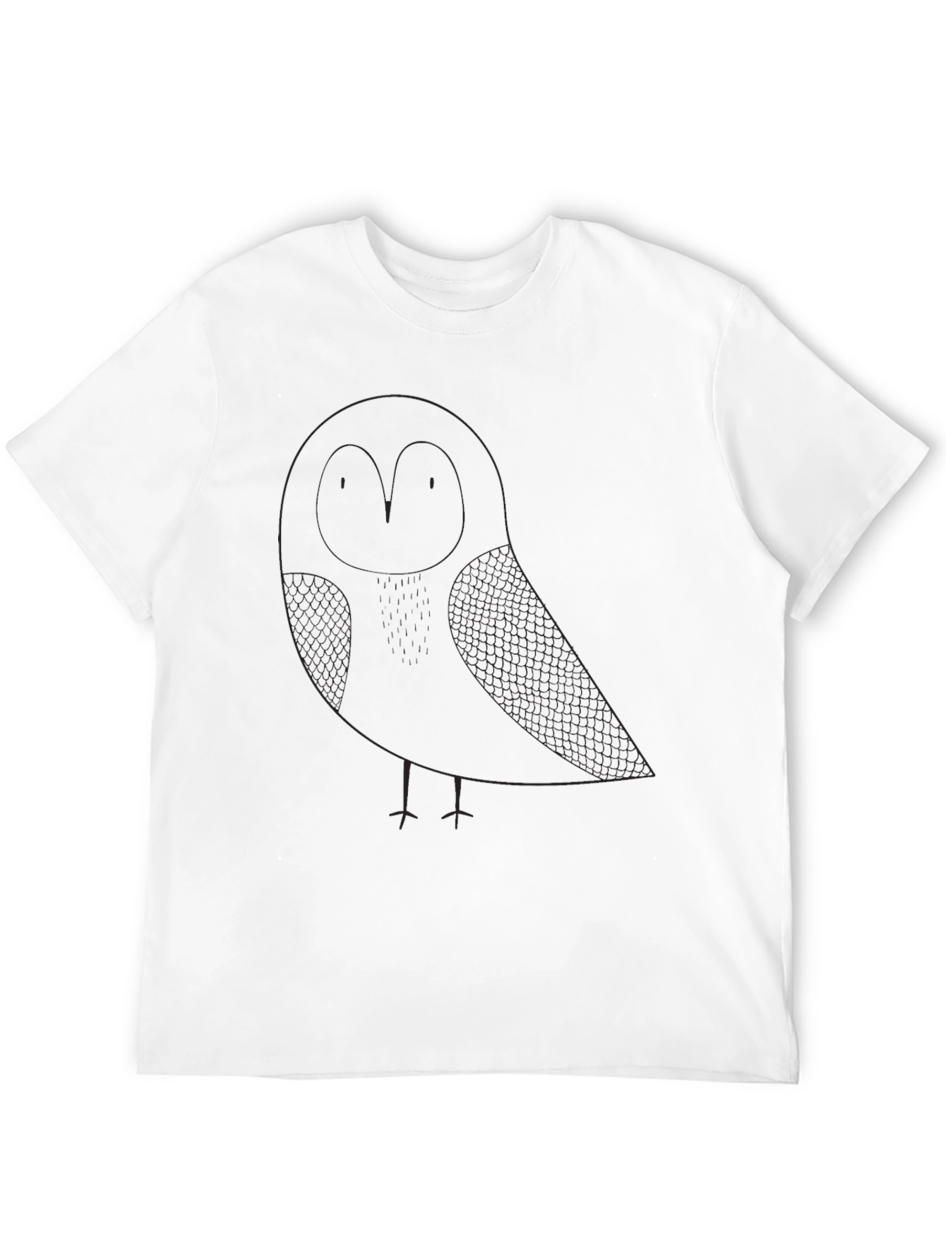 Mens Black Owl Graphic T-Shirt - Casual Style