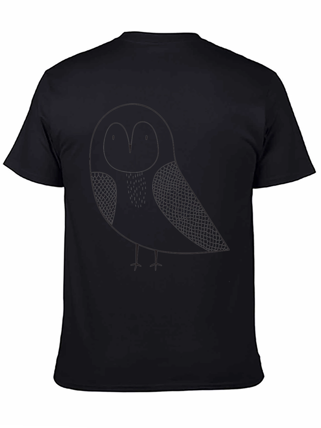 Mens Black Owl Graphic T-Shirt - Casual Style