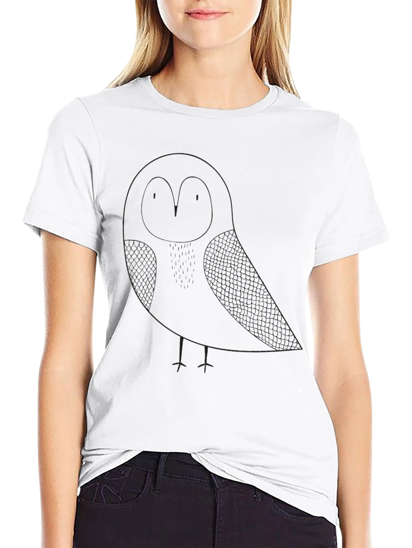 Mens Black Owl Graphic T-Shirt - Casual Style