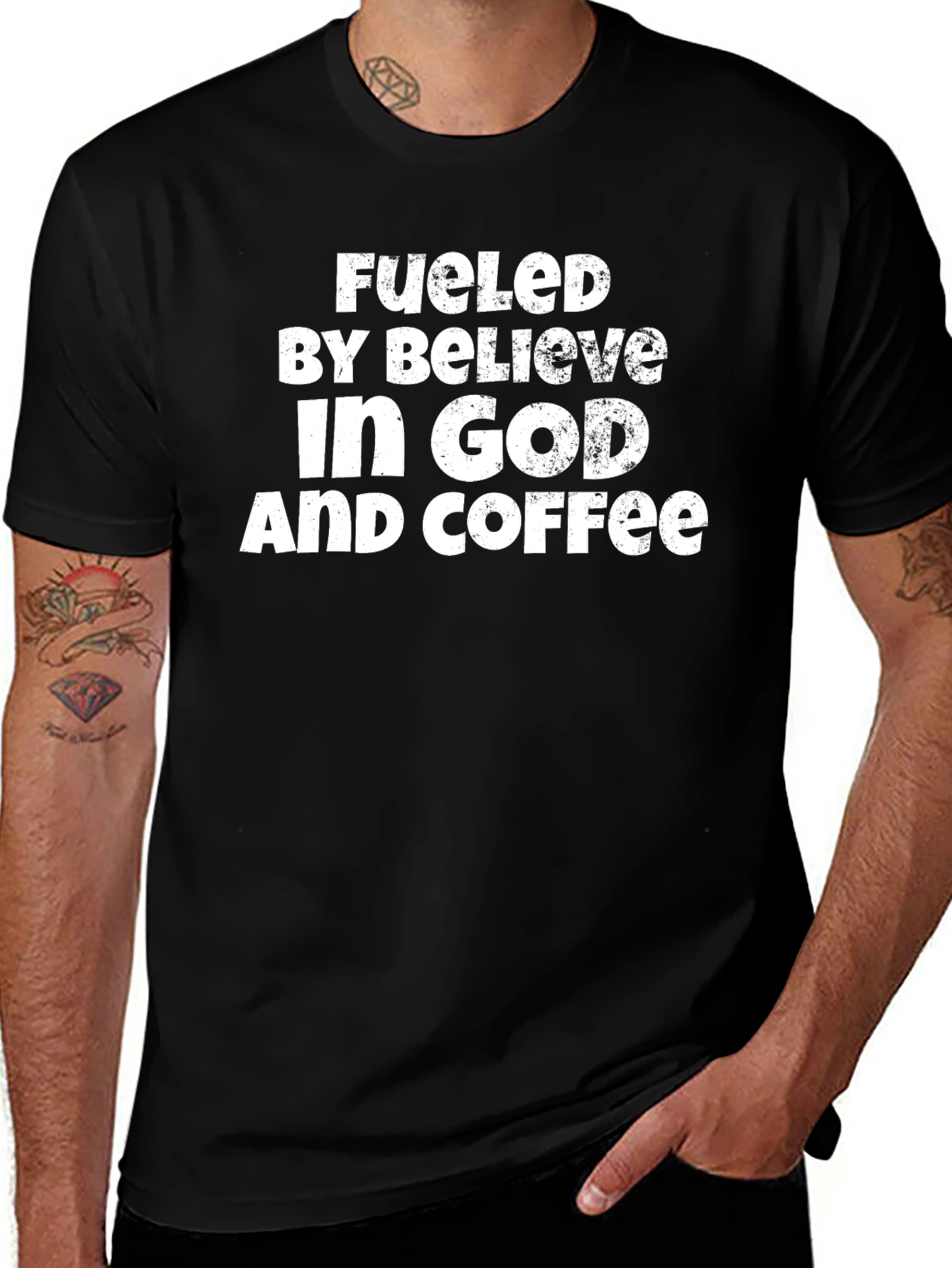 Fueled by Believe in God and Coffee T-Shirt