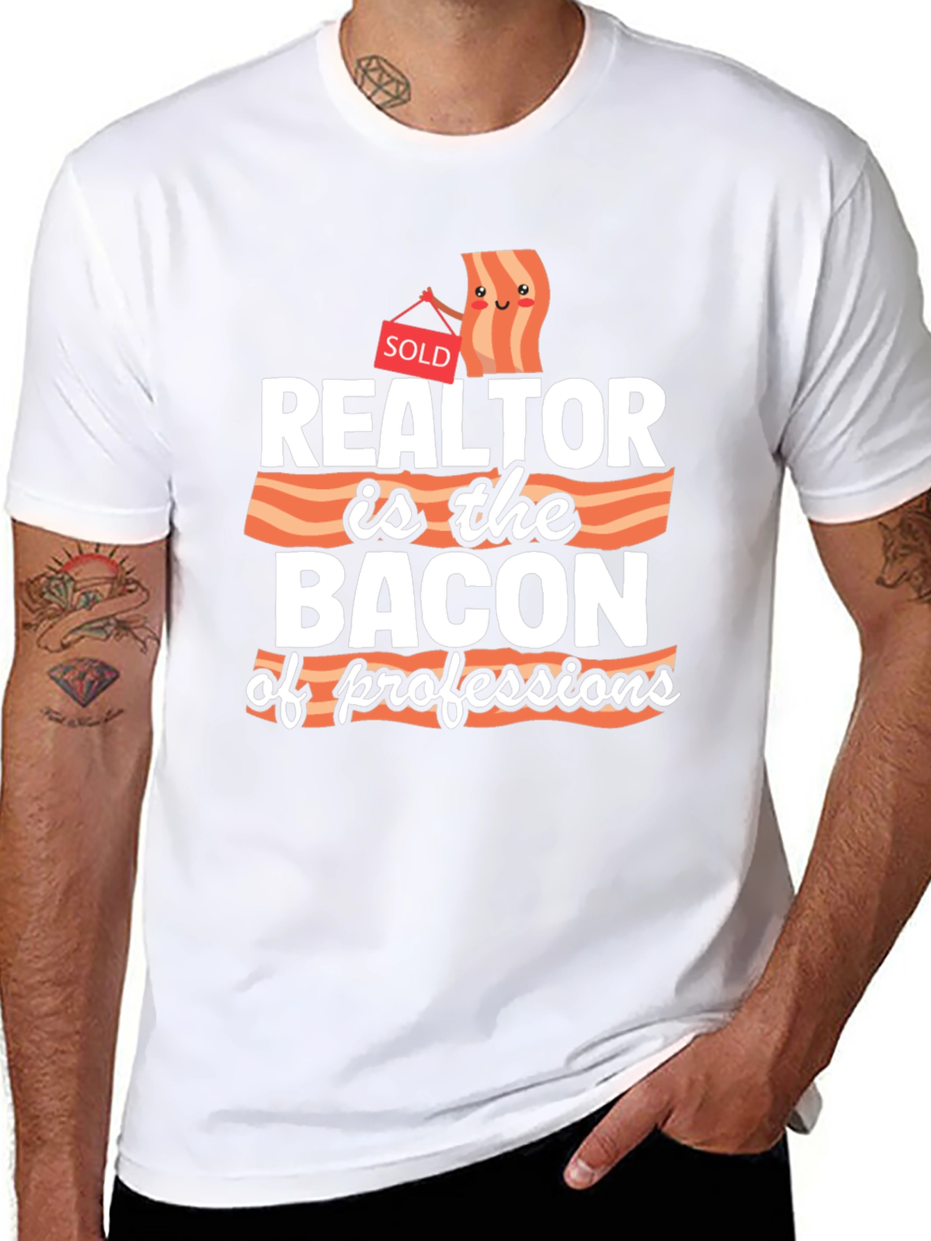 Realtor Bacon of Professions Graphic T-Shirt
